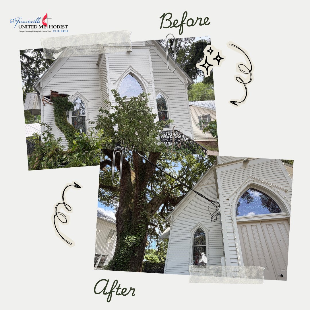 Who doesn't love a "Before and After." A huge shoutout to our Board of Trustees and many others who helped us navigate this unique challenge over the last month. We are also very grateful to Rishell Construction and Romo Construction for helping restore our beautiful sanctuary. Remember our doors are always open and there's a place for you! See you at 9:30 am tomorrow for worship! (and 10:00am starting July 5) .