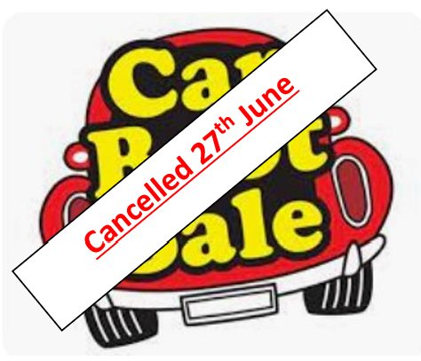 Please be advised that our car-boot sale for Saturday 27th June has been cancelled due to setup for large scale music events. We apologise for any inconvenience this may cause