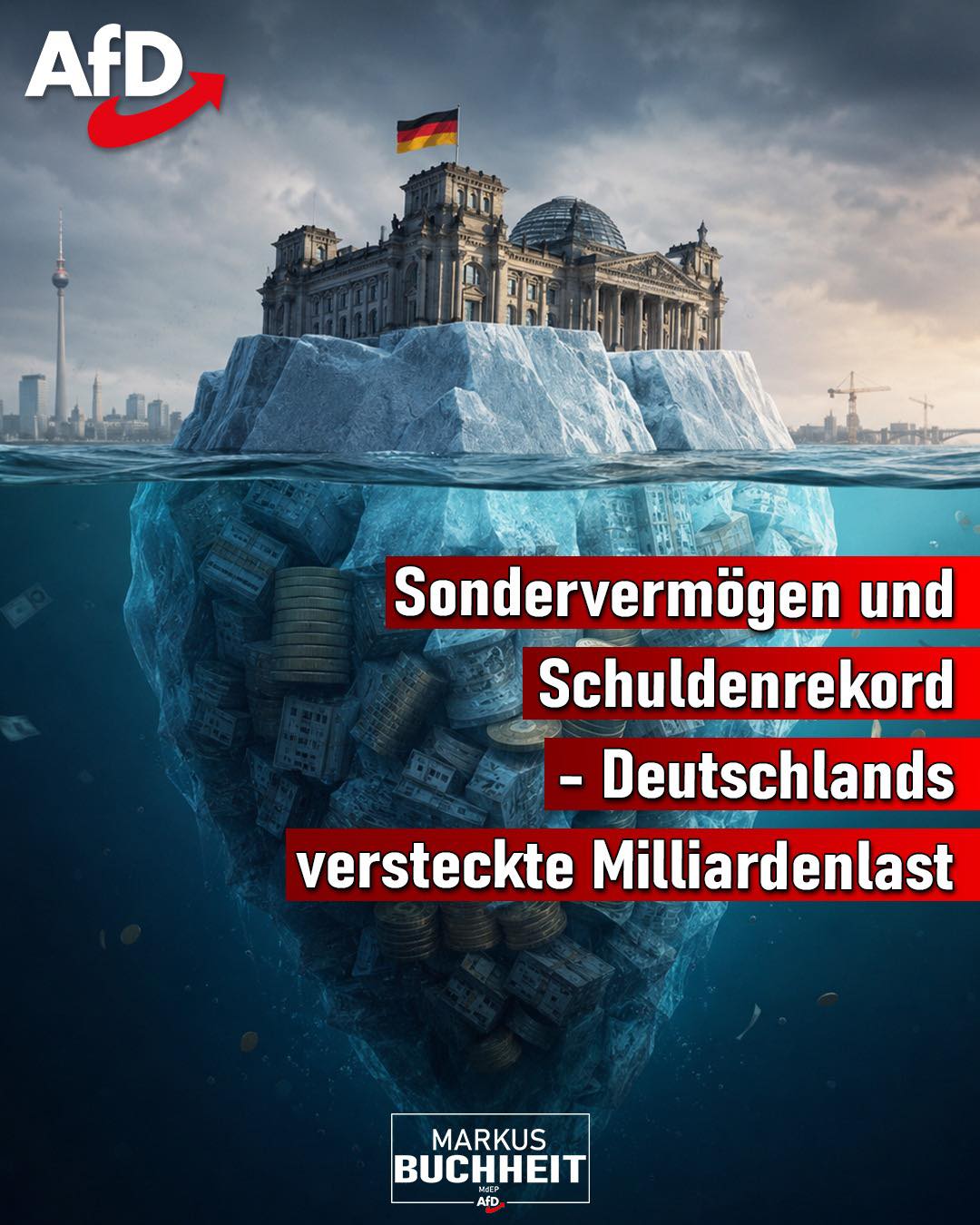 2.726,5 Milliarden Euro! Deutschlands Staatsschulden haben im ersten Quartal 2026 ein neues Rekordhoch erreicht. Allein in drei Monaten wuchs der Schuldenberg um 65 Milliarden Euro. Auf das Jahr hochgerechnet ist das ein Plus von zehn Prozent.
Der Haupttreiber? Die sogenannten „Sondervermögen" - Nebenhaushalte außerhalb der Schuldenbremse, die damit die wahre Verschuldung verschleiern. Erinnern Sie sich an die großangekündigten Infrastrukturinvestitionen 2025? Zu 86 Prozent zweckentfremdet! Zwischen 2012 und 2019 hatte Deutschland noch über 150 Milliarden Euro Schulden abgebaut. Seit 2020 sind es plus 800 Milliarden - in nur sechs Jahren.
Die Schuldenuhr tickt aktuell mit 6.918 Euro pro Sekunde. Der Bund gibt Geld aus, als gäbe es kein Morgen. Aber Schulden von heute sind die Steuern von morgen. Irgendwann wird die kommende Generation zur Kasse gebeten - und muss dann für alle ideologischen Fehlinvestitionen der links-grünen Politik blechen.