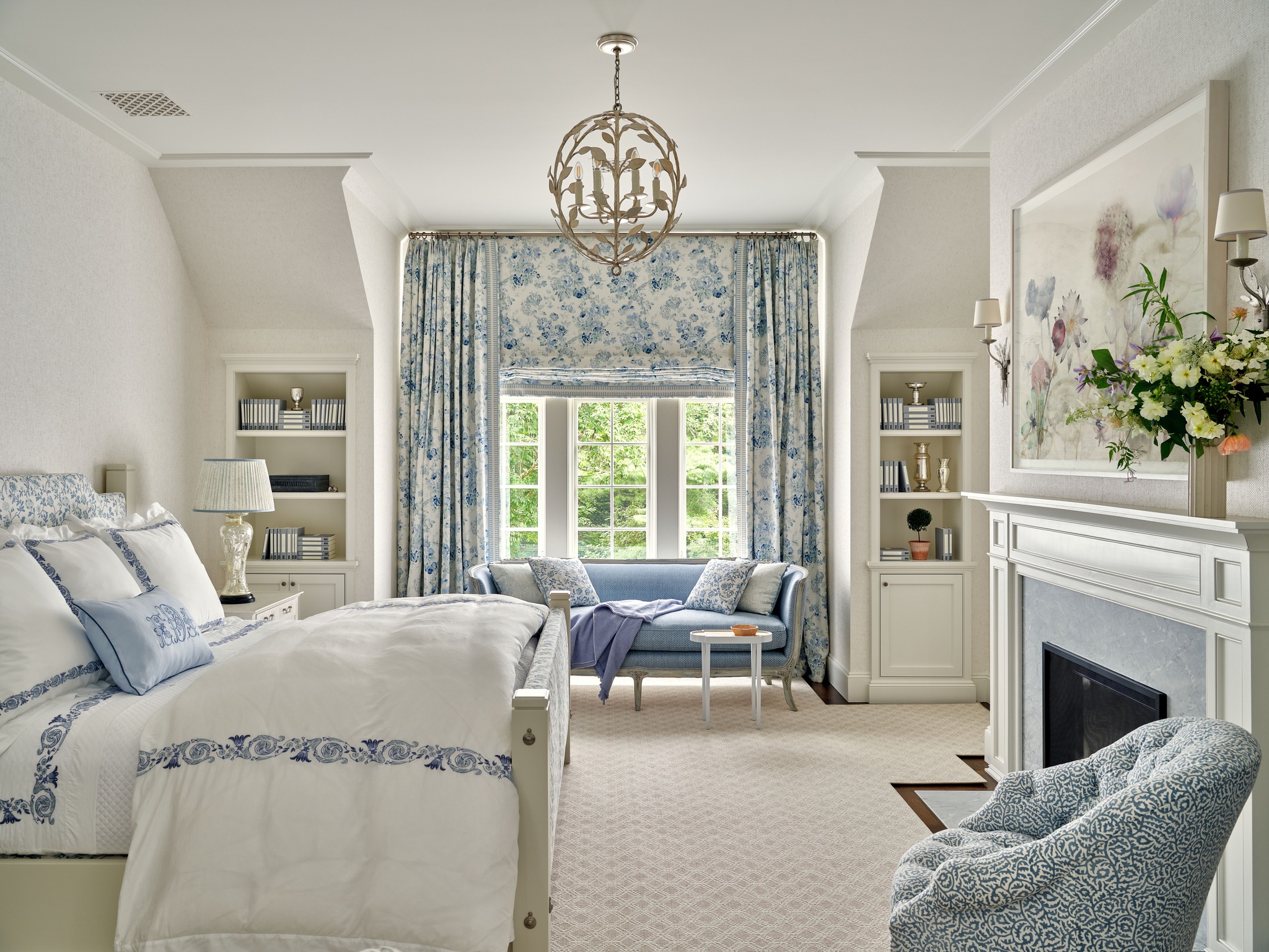 Layered textures, custom millwork, and soft blue accents create a bedroom that's equal parts sophisticated and serene.
Architect: @patrickahearnarchitect
Interior Designer: @annsleyinteriors
Photography: @seanlitchfield
#LuxuryHomes #CustomHome #LuxuryLiving #DreamHome #HomeInspiration #InteriorDesign #Architecture #HomeDesign #CustomBuilder #ResidentialDesign #LuxuryInteriors #ModernLuxury #TimelessDesign #Craftsmanship #BeautifulHomes #LuxuryLifestyle #NewConstruction #HomeGoals #MassachusettsHomes #FallonCustomHomes #PrimarySuite #BedroomDesign #LuxuryBedroom #HomeRetreat ##interiörstyling