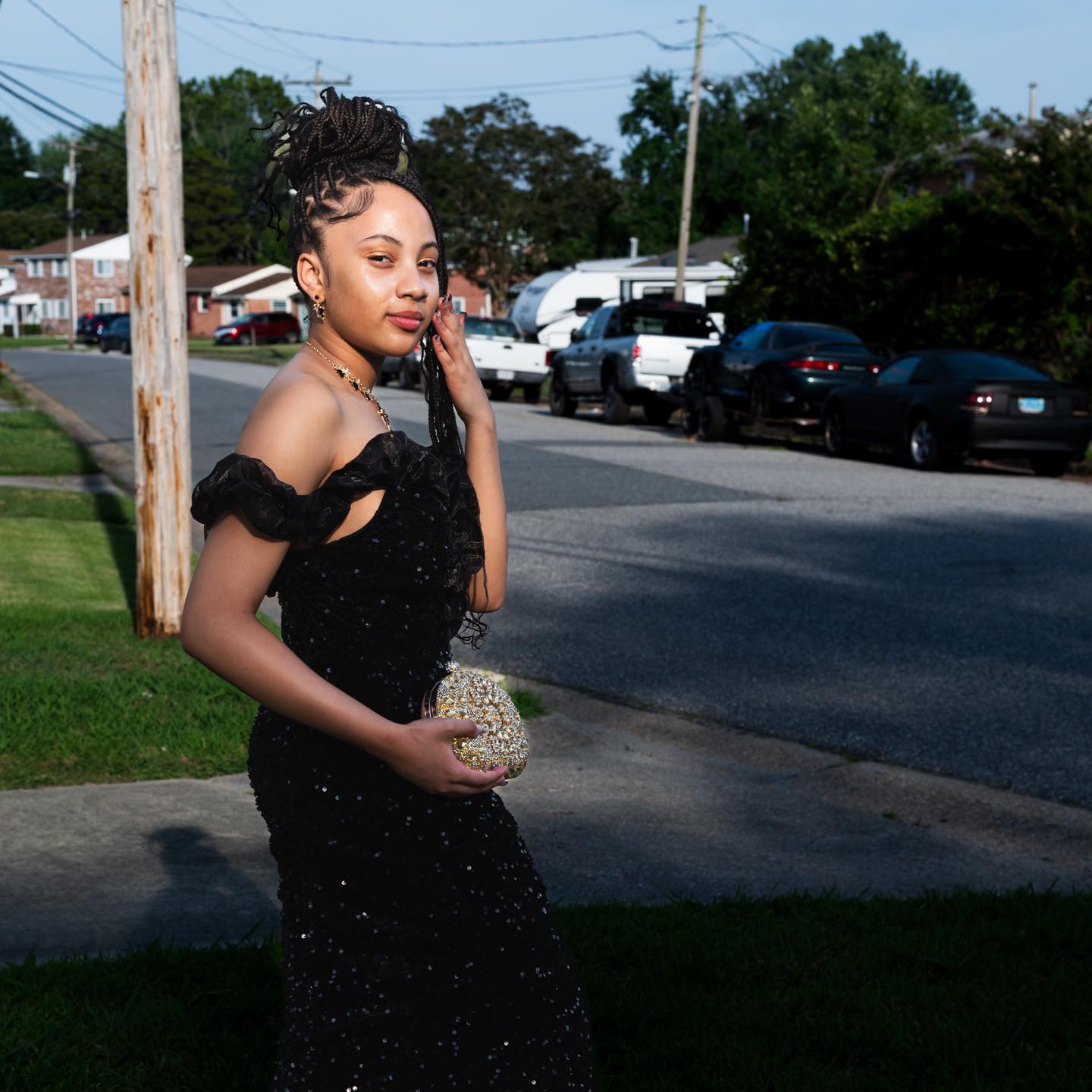 Dance Ready Period! #Dress #blackonblack #schooldance #dance #smile #pretty #elegante #blackgirlsrock #havefun💋