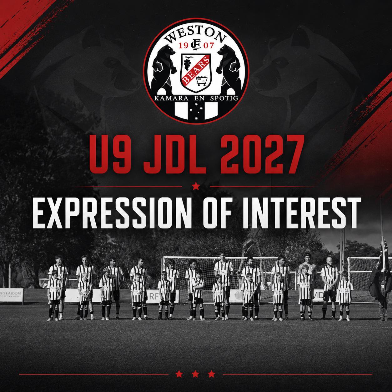 Weston Workers Bears FC is now accepting Expressions of Interest for our U9 JDL program for 2027. 🐻
We’re looking for players who are passionate about football and eager to learn in a positive, professional and development-focused environment. Our program provides quality coaching, a strong club culture and a clear pathway for players to grow within Weston Bears. ⚽️
If you’d like your child to be considered for the 2027 season, please complete the Expression of Interest using the link below:
🔗 https://forms.gle/XtaoGDdHLqhU877q6
#COYB #JDL #JuniorDevelopmentLeague #NortherNSWFootball #Football