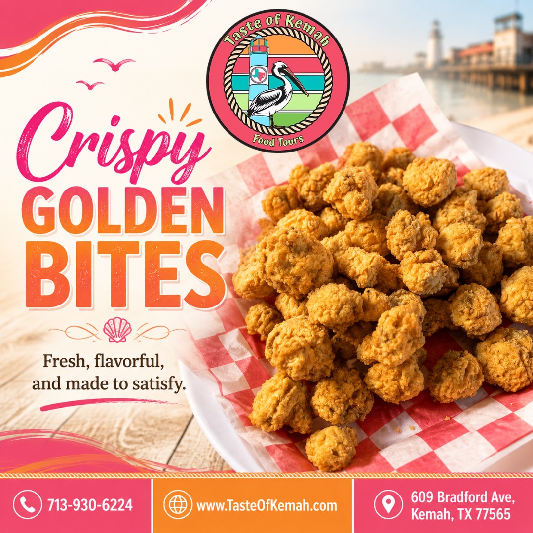 ✨ Crispy, golden, and full of flavor! ✨
If you’re craving something deliciously crunchy and made to satisfy, these golden bites are calling your name. Perfectly fried, packed with flavor, and served fresh — it’s the kind of bite you’ll keep coming back for. 🍽️🔥
Come enjoy great food and coastal flavor at Taste of Kemah!
📍 609 Bradford Ave, Kemah, TX 77565
📞 713-930-6224
🌐 www.TasteOfKemah.com
Tag someone who needs to try this with you! 👇
#TasteOfKemah #KemahTX #CrispyGoldenBites #FoodieFavorites #KemahEats #FreshFlavor #SupportLocal #FoodLovers #CoastalEats #VisitKemah
