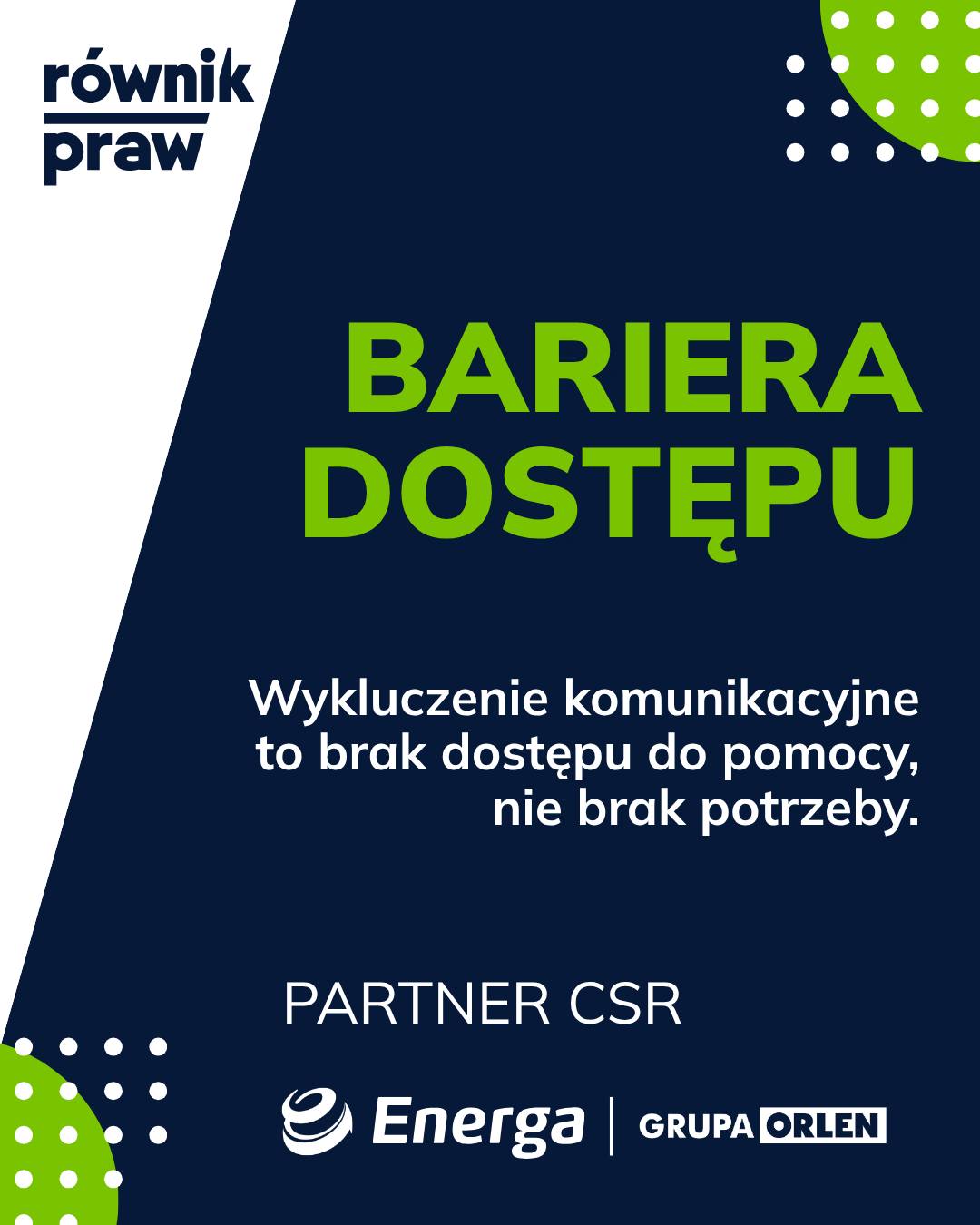 Wykluczenie komunikacyjne to realna bariera w dostępie do pomocy psychologicznej.
Dla wielu osób oznacza ono brak możliwości dojazdu do specjalisty, ograniczoną liczbę placówek w regionie, rzadkie połączenia transportowe albo sytuację, w której skorzystanie z pomocy wymaga czasu i zasobów, których po prostu nie ma.
W efekcie dostęp do wsparcia staje się nierówny - zależny od miejsca zamieszkania, a nie od rzeczywistej potrzeby.
Oferujemy bezpłatne konsultacje psychologiczne online, aby realnie zmniejszać skutki tych barier i umożliwiać kontakt ze specjalistą niezależnie od lokalizacji.
Program realizowany jest przy wsparciu Partnera #CSR: @EnergaSA z Grupy ORLEN.
Dostęp do pomocy nie powinien kończyć się tam, gdzie kończy się transport.
#wykluczenie #fundacja #wsparcie #zdrowiepsychiczne #kryzys #pomoc #wsparciepsychologicznerównikpraw #Energa #EnergaSA
