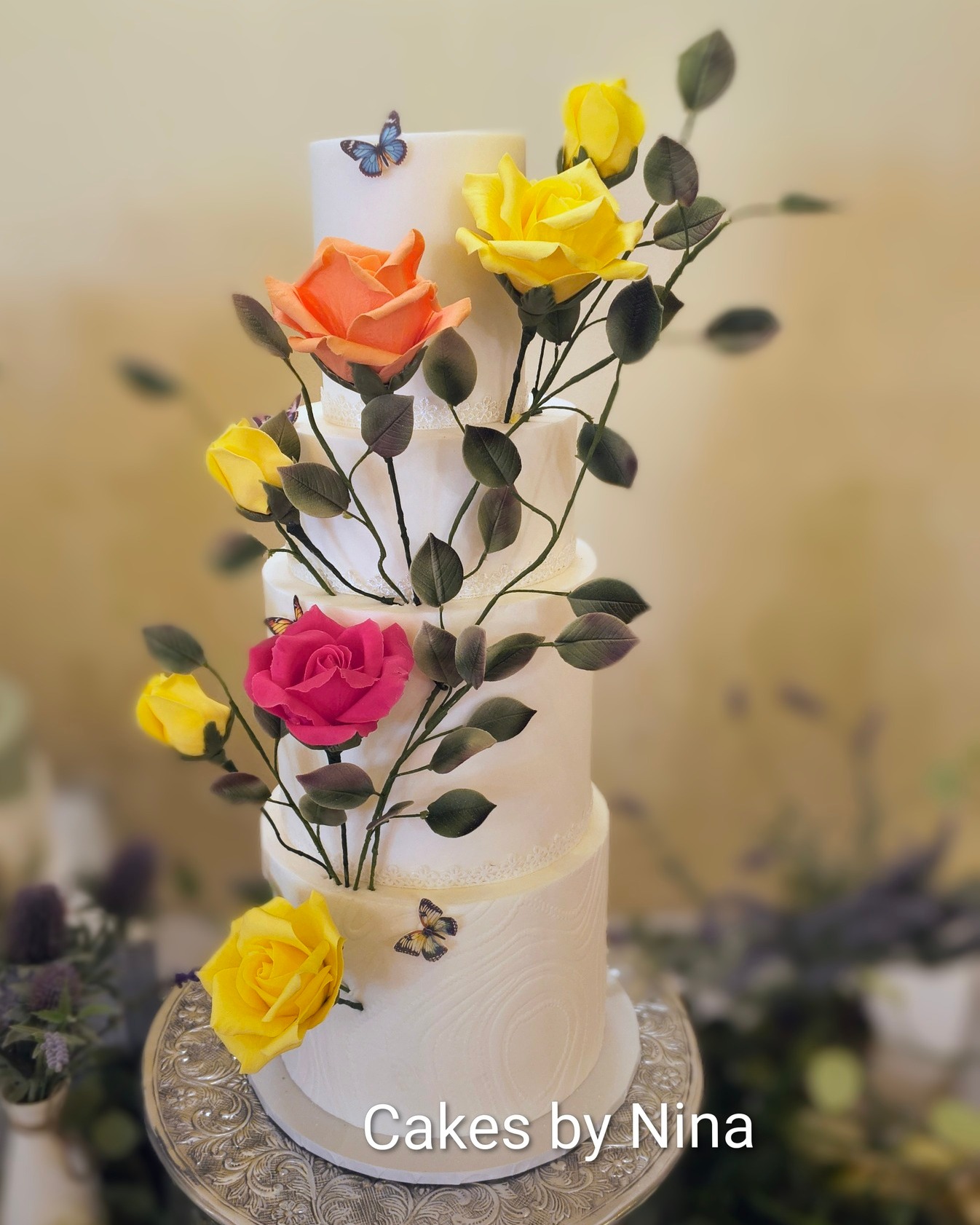 šæ Introducing... Summer Breeze šæ
A celebration of colour, movement and timeless elegance.
Summer Breeze captures the beauty of an English summer garden with vibrant handcrafted sugar roses seemingly dancing around each tier. Delicate butterflies add the perfect finishing touch, creating a design that feels light, romantic and full of life.
Every flower has been individually handcrafted from sugar, making this cake not only a stunning centrepiece but a true work of edible art.
Perfect for couples looking to add a touch of bold colour while keeping an elegant, sophisticated feel.
⨠Handcrafted sugar flowers
š¦ Delicate butterfly details
š¤ Luxury Sugarpaste and Ganache finish
š¹ Designed and created by Cakes by Nina
If you're dreaming of a wedding cake that's as unique as your love story, I'd love to create something just for you.
šServing Surrey, Hampshire, Berkshire, London and beyond.
#SummerBreezeCake #CakesByNina #LuxuryWeddingCake #WeddingCakeDesigner #SugarFlowers #WeddingCakeInspiration #SurreyWeddingCake #HampshireWeddingCake #BerkshireWeddingCake #LondonWeddingCake #LuxuryWeddings #HandcraftedSugarFlowers #ElegantWeddingCake #ModernWeddingCake #WeddingInspiration #CakeArt #BritishCakeDesigner