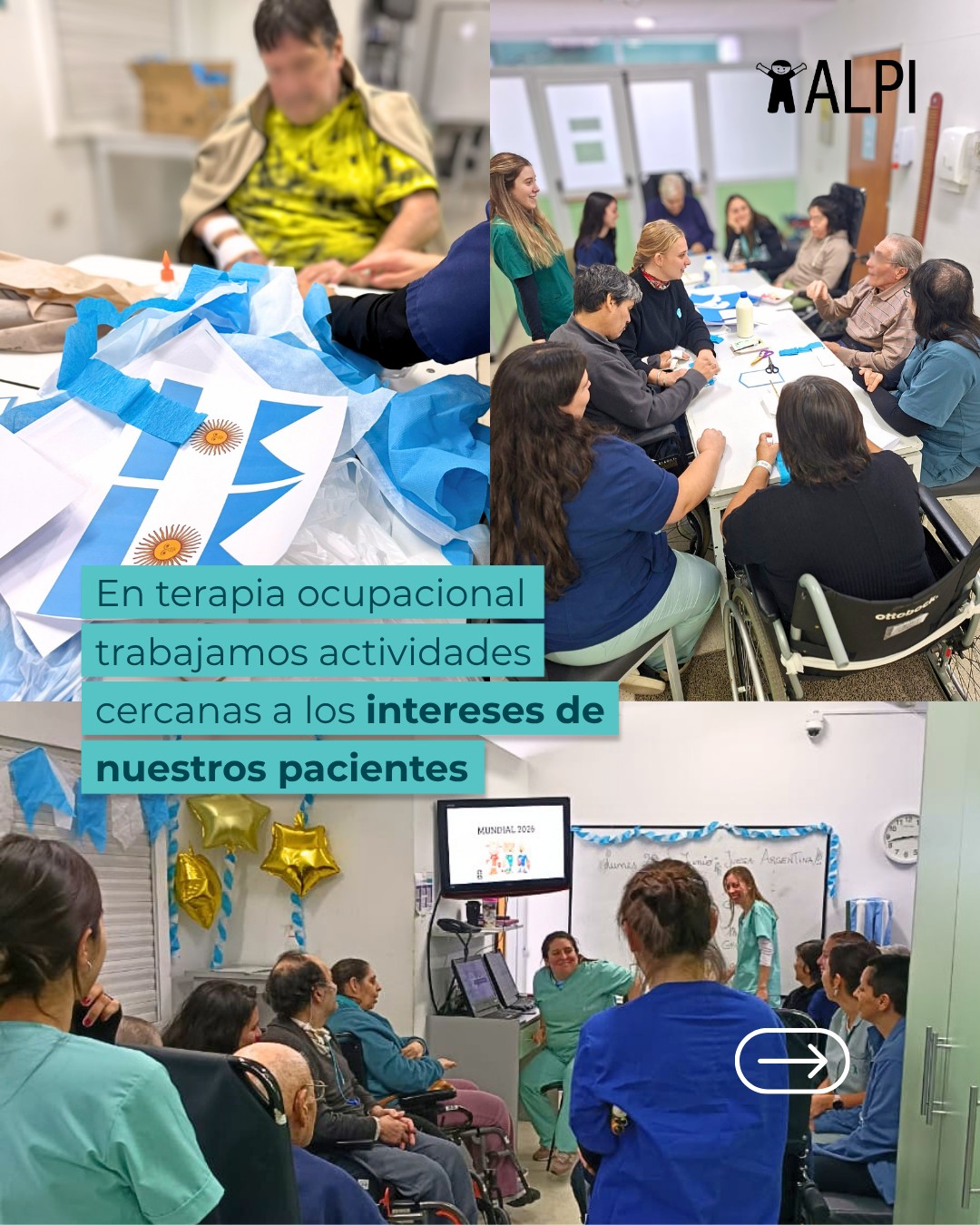 Con la temática del Mundial, nuestros pacientes participaron de propuestas de Terapia Ocupacional que estimulan distintas habilidades mientras disfrutan de la experiencia. ⚽💙
📞 (011) 4839-7700
📱 11-3332-9926
📧 turnos@alpi.org.ar
#ALPI #TerapiaOcupacional #Rehabilitación #Mundial2026
