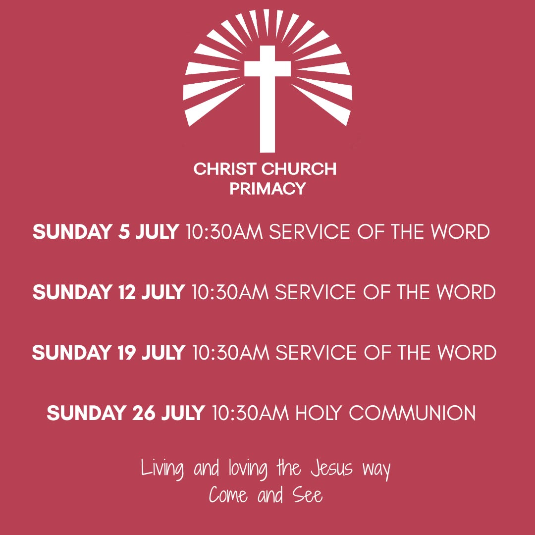 An overview of the services happening this month. Message us for more information.