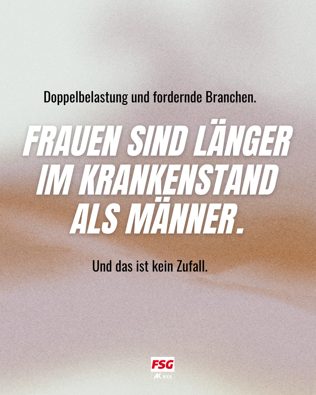 🚨 Der neue WIFO-Fehlzeitenreport zeigt: 15,5 Tage Krankenstand bei Frauen, 14,1 bei Männern. Die Gründe: Doppelbelastung aus Job und Sorgearbeit, fordernde Arbeit in Pflege, Gesundheit und Soziales.
Insgesamt sind die Krankenstände zuletzt leicht gesunken. Der Unterschied zwischen den Geschlechtern aber bleibt – und er hat System. Therapeutische Angebote erreichen viel zu wenige Betroffene. Andere Länder machen vor, wie es geht. Wir fordern strukturierte Versorgungsprogramme, raschen Zugang zu Reha und bessere Arbeitsbedingungen. Wer die Gesellschaft am Laufen hält, darf nicht selbst auf der Strecke bleiben. 💪