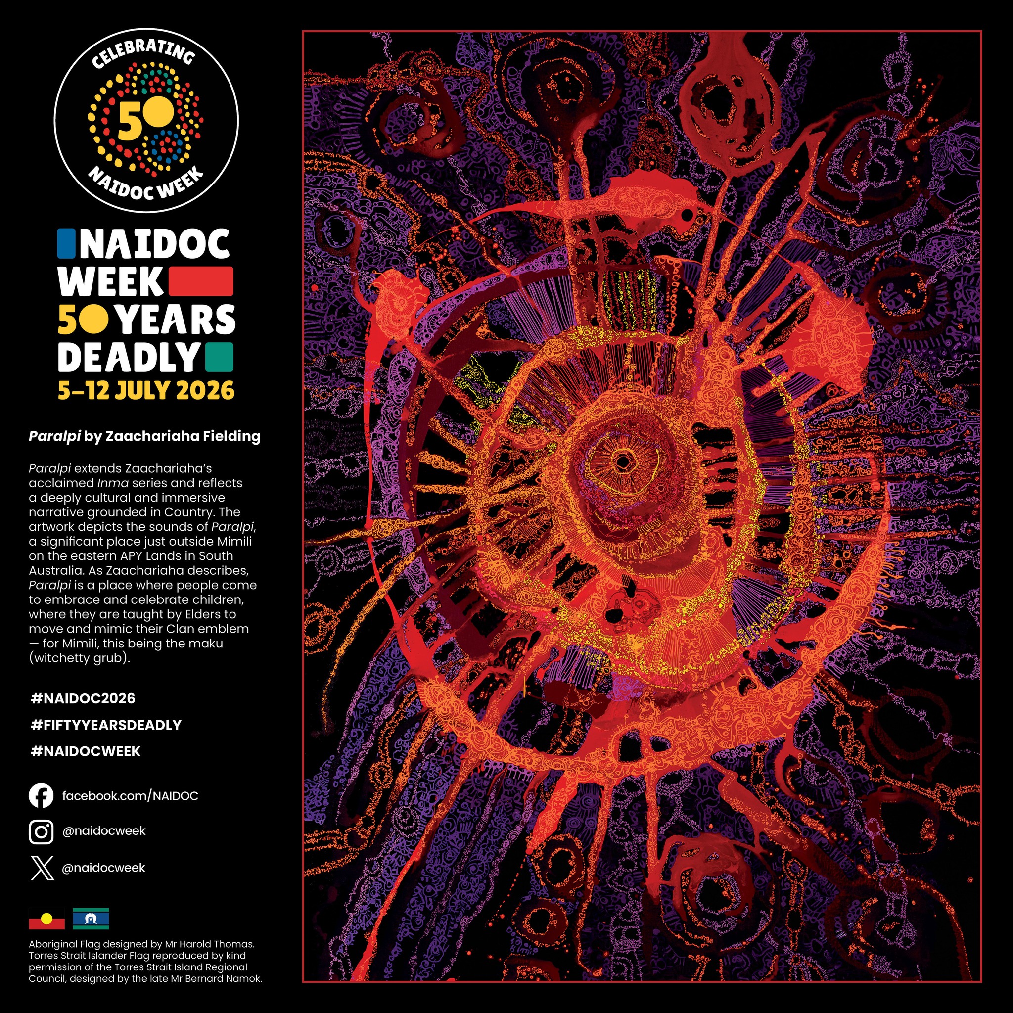 This week is NAIDOC Week 🌿
With this year marking 50 years of NAIDOC Week, this year's theme 'Fifty Years of Deadly' "marks a milestone. It’s a tribute to the people who built this movement. the Elders who stood firm, the organisers who made space, the artists who turned resistance into expression, and the communities who keep showing up, year after year." (NAIDOC, 2026).
Fifty Years of Deadly is a marker, not just of time passed, but of the momentum still building.
Artwork is 'Paralpi' by Yankunytjatjara artist Zaachariaha Fielding.
Macedon Ranges Further Education Centre acknowledges and pays respect to the past, present and future Traditional Custodians and Elders of this nation and the continuation of cultural, spiritual and educational practices of Aboriginal and Torres Strait Islander peoples.
With our service area in Gisborne and the surrounding Macedon Ranges, we acknowledge the Dja Dja Wurrung, Taungurung and Wurundjeri Woi Wurrung Peoples as the Traditional Owners and Custodians of this land and waterways.
To find further information and resources, visit https://www.naidoc.org.au/ .
Local Events this week include those hosted by:
🌱 Macedon Ranges Shire Council
🌱 Goldfields Libraries
Visit their pages and websites for further information.