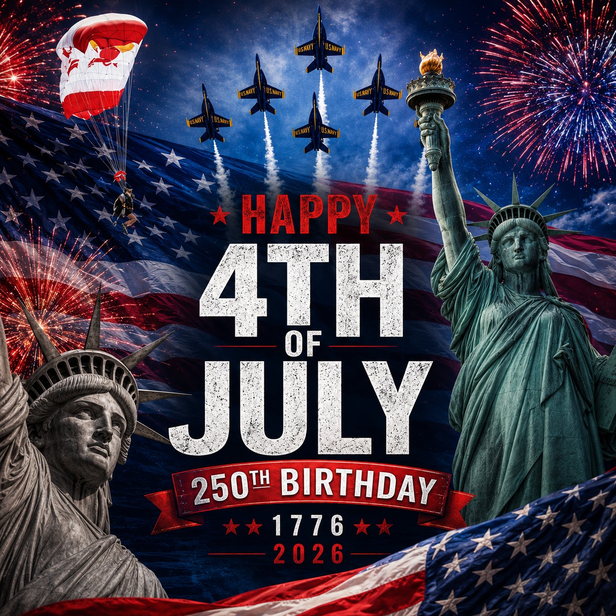 Today, we proudly celebrate 250 years of the United States of America; a remarkable milestone honoring the courage, sacrifice, and enduring spirit that have shaped our nation's history.
As we gather with family and friends to enjoy cookouts, parades, fireworks, and time together, let's also take a moment to remember those who have fought and continue to serve to protect the freedoms we enjoy every day.
From our family to yours, we wish you a safe, fun, and memorable Independence Day. May your day be filled with laughter, gratitude, and plenty of red, white, and blue as we celebrate America's 250th Birthday! 🎆
Happy Independence Day, and God Bless America!
#Happy4thOfJuly #IndependenceDay #America250 #USA250 #StarsAndStripes #LandOfTheFree #HomeOfTheBrave #GodBlessAmerica #CelebrateFreedom #FourthOfJuly