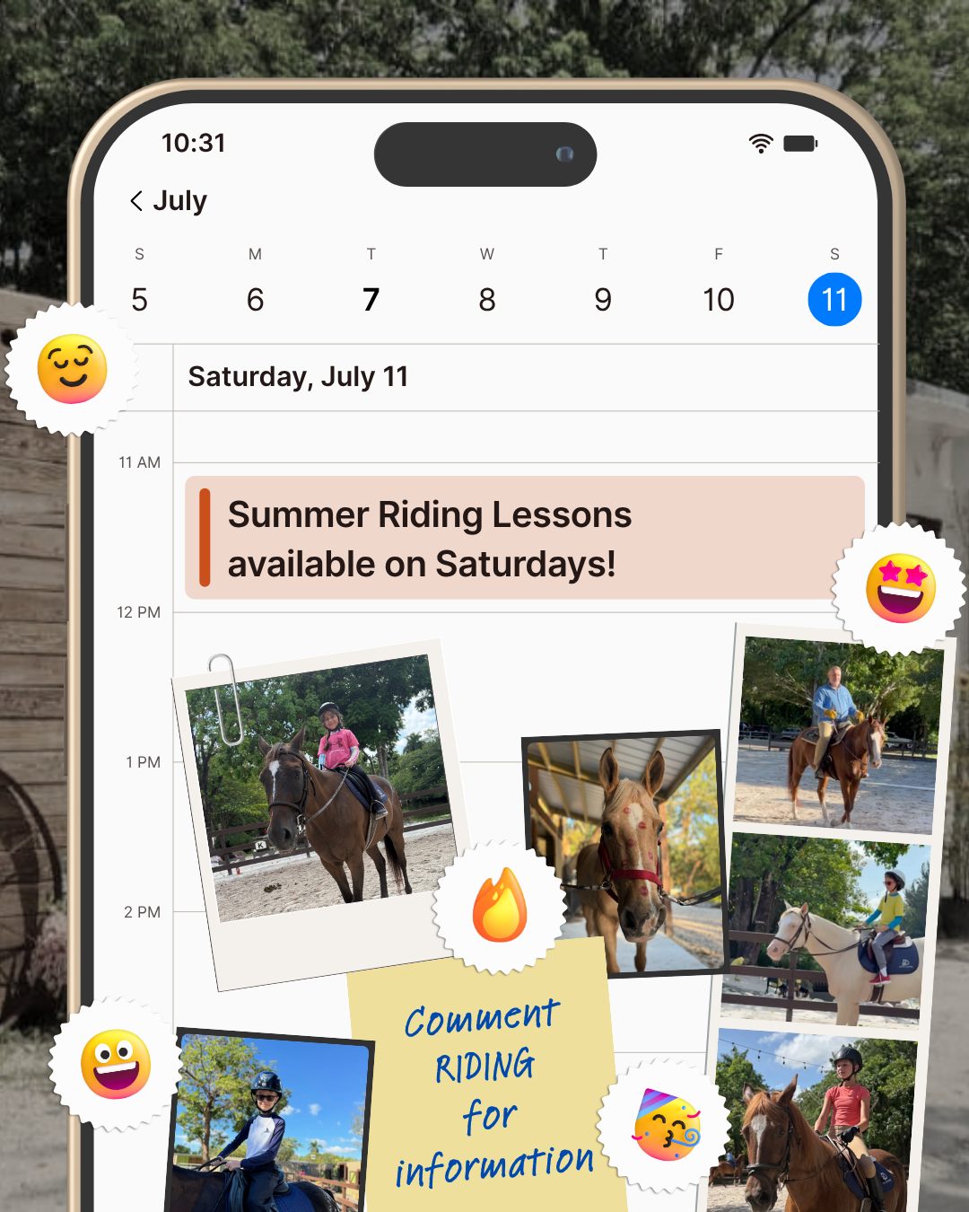 Itโs not just about hopping on the saddle โ our riders learn to care for their horse from start to finish.
๐ด ages 6 to adult
๐ด lessons available on Saturdays only during Summer
(regular riding schedule returns in August)
Comment RIDING & weโll send you link to register.
See ya on the saddle!
#ridinglessons #horsebackridinglessons #davie