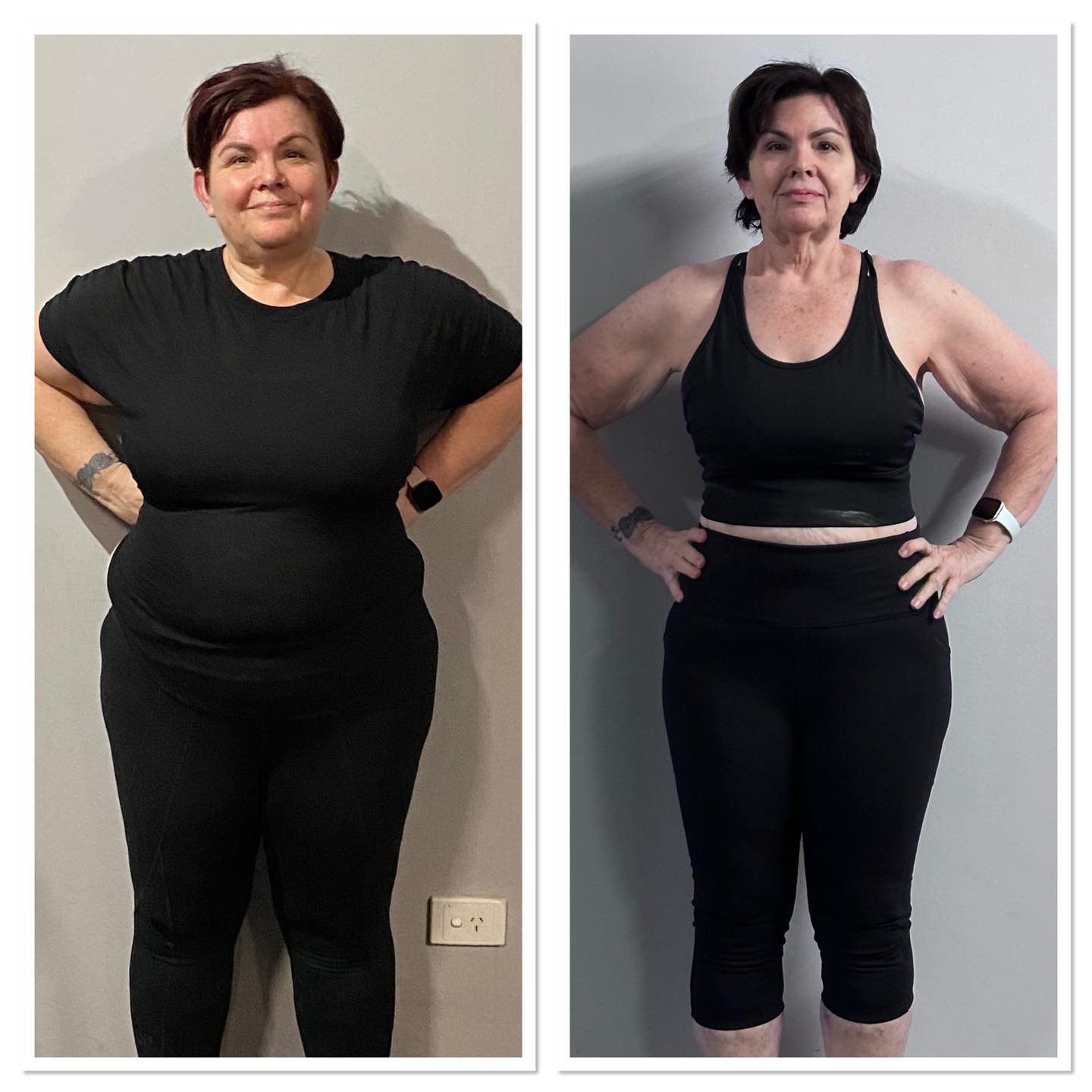 Miss Tracy’s latest progress pics 🤩
Tracy has lost a whopping 35kg’s and has maintained it for nearly 12 months.
Tracy recently signed up to study becoming a PT and decided that she wanted to look like one too. 😝👏🤪
We sat down and revisited her nutrition and set her up with a whole new plan.
The weight (and more importantly body fat) is going down again and Tracy says she feels better than she’s ever felt before.
She looks bloody awesome too 💯👌
Keep up the awesome work hun, so proud of you. 💝💖🥰
