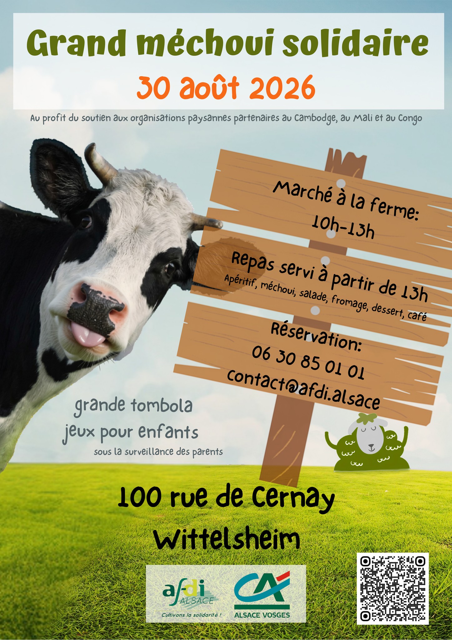 EVENEMENT - Le Méchoui Solidaire revient pour son édition 2026 !
Afdi Alsace est heureuse de vous annoncer l’ouverture des inscriptions pour le Méchoui Solidaire qui aura lieu le dimanche 30 août 2026 à Wittelsheim🎉
Vous pouvez réserver dès maintenant vos places :
📞 au: 06 30 85 01 01
📧 à: contact@afdi.alsace
💻 Ou via la billetterie en ligne : https://www.helloasso.com/associations/afdi-alsace/evenements/mechoui-solidaire-2026
✨ Nous vous attendons nombreux pour faire de cette édition 2026 une belle réussite !
#méchoui #solidarité #haut-rhin