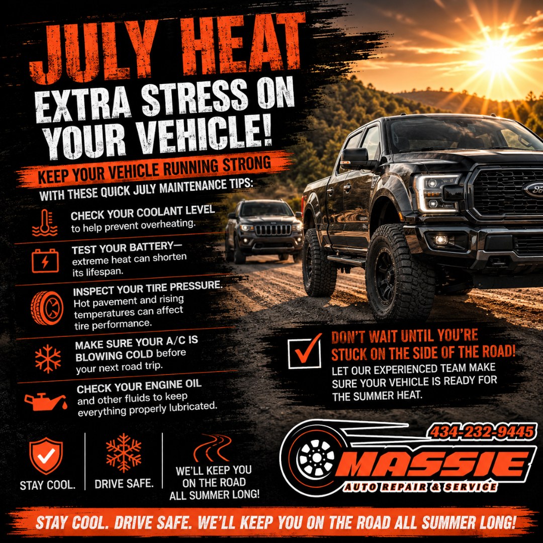 📞 434-232-9445
📍 38 Rainbow Forest Drive Lynchburg, VA 24502
Stay cool. Drive safe. We'll keep you on the road all summer long! 😎🚘
