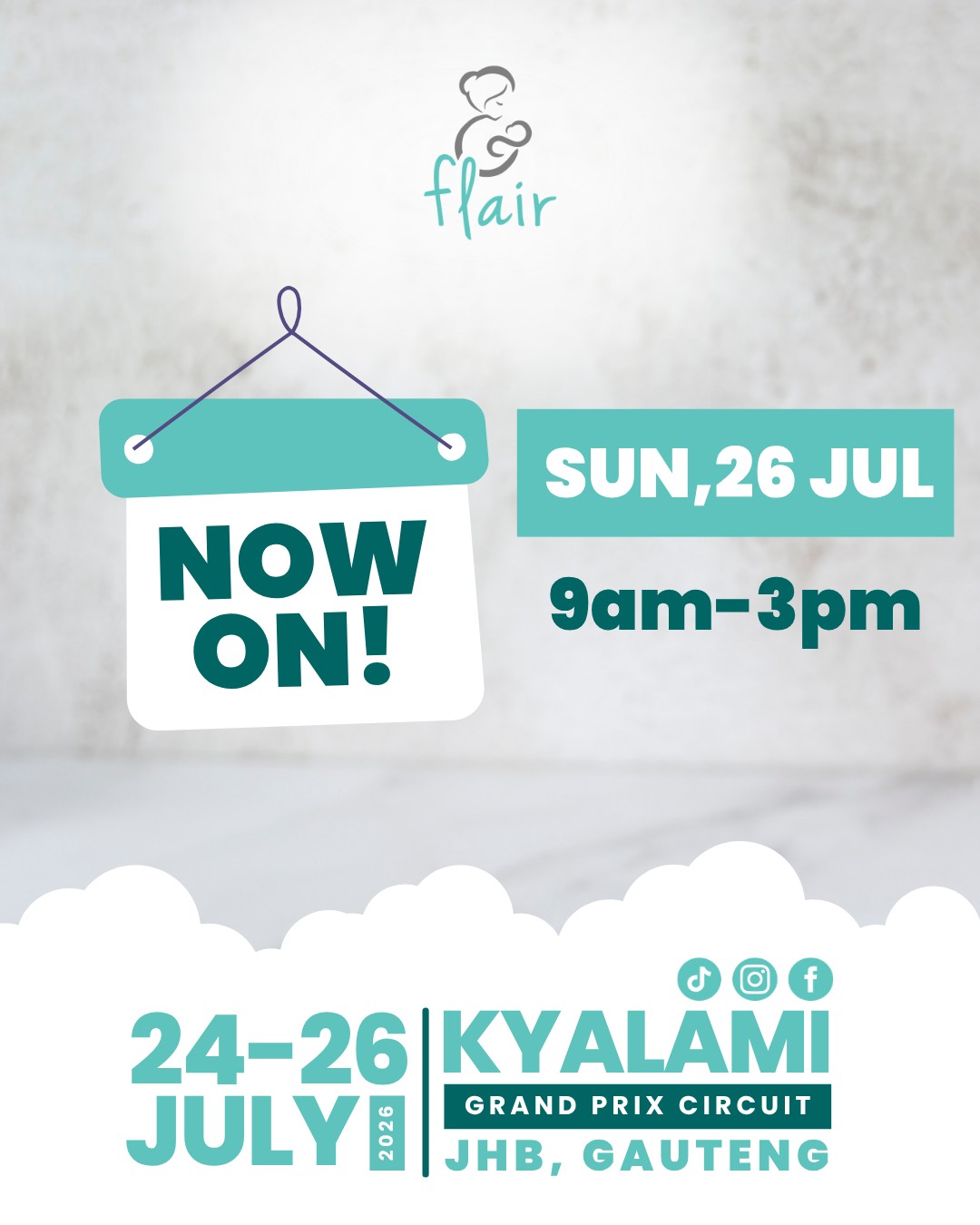 It is the final day of @FlairMarket at Kyalami Grand Prix Circuit in Johannesburg. Hope we see you there!
📅Dates:
Friday, 24 July:10am-5pm
Saturday, 25 July: 9am-5pm
Sunday, 26 July: 9am-3pm
Ticket sold Online & at the doors.
Buy online hwith the link in our bio. #baby #babymarket #babyexpo #flair2025 #supportsmall #supportlocal #shopza #pregnancy #pregnant #baby #love #babybump #maternity #babyboy #preggo #babygirl #newborn #family #mommytobe #momtobe #mommy #happy #motherhood #mom #babies #instababy #bump #embarazo #instagood #babybelly