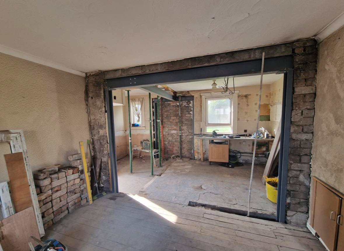 Steels being installed per drawings on one of our renovation projects — Peebles