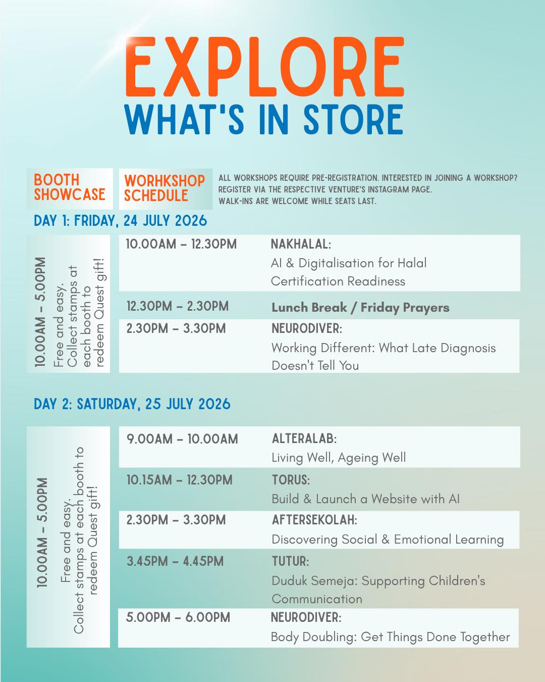 ๐ฏ Experience. Learn. Create Impact.
SEEd.Lab Open Day isn't just about discovering inspiring social venturesโit's your chance to learn directly from the changemakers behind them!
Join our series of hands-on workshops led by SEEd.Lab Cohort 4 ventures and explore real-world solutions to challenges in education, healthcare, sustainability, community development, and more.
โจ What to expect:
โ
Interactive and engaging sessions
โ
Practical skills and insights
โ
Real stories from social entrepreneurs
โ
Opportunities to connect, learn, and collaborate
Whether you're a student, aspiring entrepreneur, professional, or simply curious about social innovation, there's a workshop for everyone.
Spaces are limited, so be sure to check out the workshop schedule and plan your day!