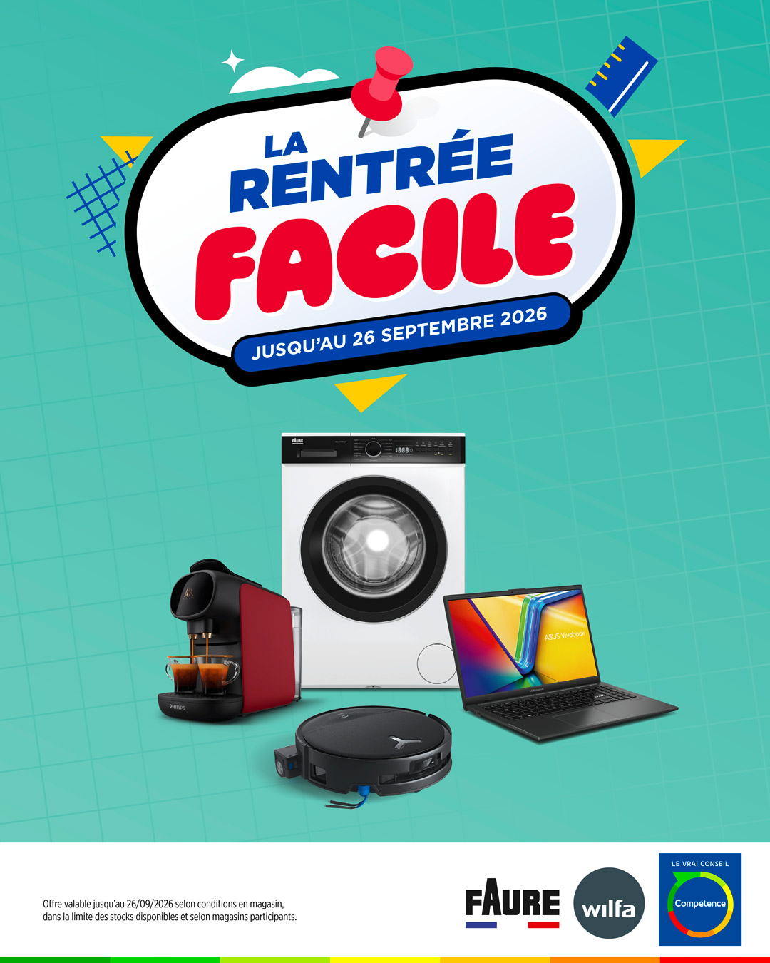 🎒📚 Top départ ! L'opération rentrée 2026 est officiellement lancée !
À partir d'aujourd'hui et jusqu'au 26 septembre 2026, retrouvez une sélection d'offres sur de nombreux équipements pour toute la maison.
TV, électroménager, multimédia, petit électroménager… profitez de nos bons plans pour vous équiper tout en bénéficiant des conseils de nos experts.
📖 Découvrez dès maintenant toutes les offres de notre catalogue de rentrée et trouvez les produits qui répondront à vos besoins.
Rendez-vous dans vos magasins Compétence.
https://www.magasinscompetence.fr/
#MagasinsCompétence #Rentrée2026 #LeVraiConseil #Électroménager #Multimédia #HighTech