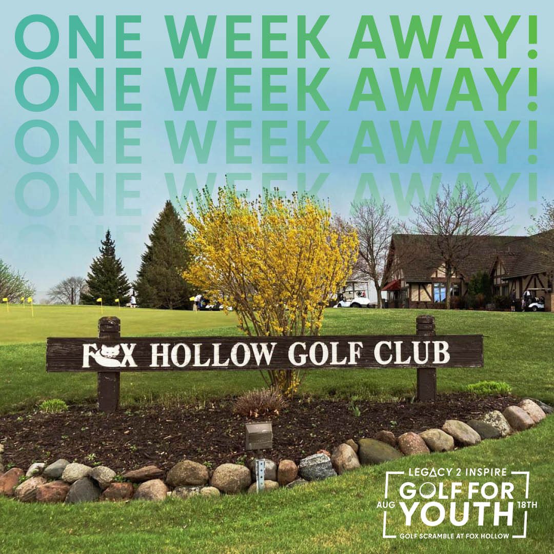 ⛳🎉 We're 1 week away from our Golf for Youth fundraiser!
We're looking forward to a day of golf, community, and coming together to support local youth. Every golfer, sponsor, and volunteer helps Legacy 2 Inspire continue connecting with youth through building together.
We can't wait to see you on August 18 at Fox Hollow Golf Club!
