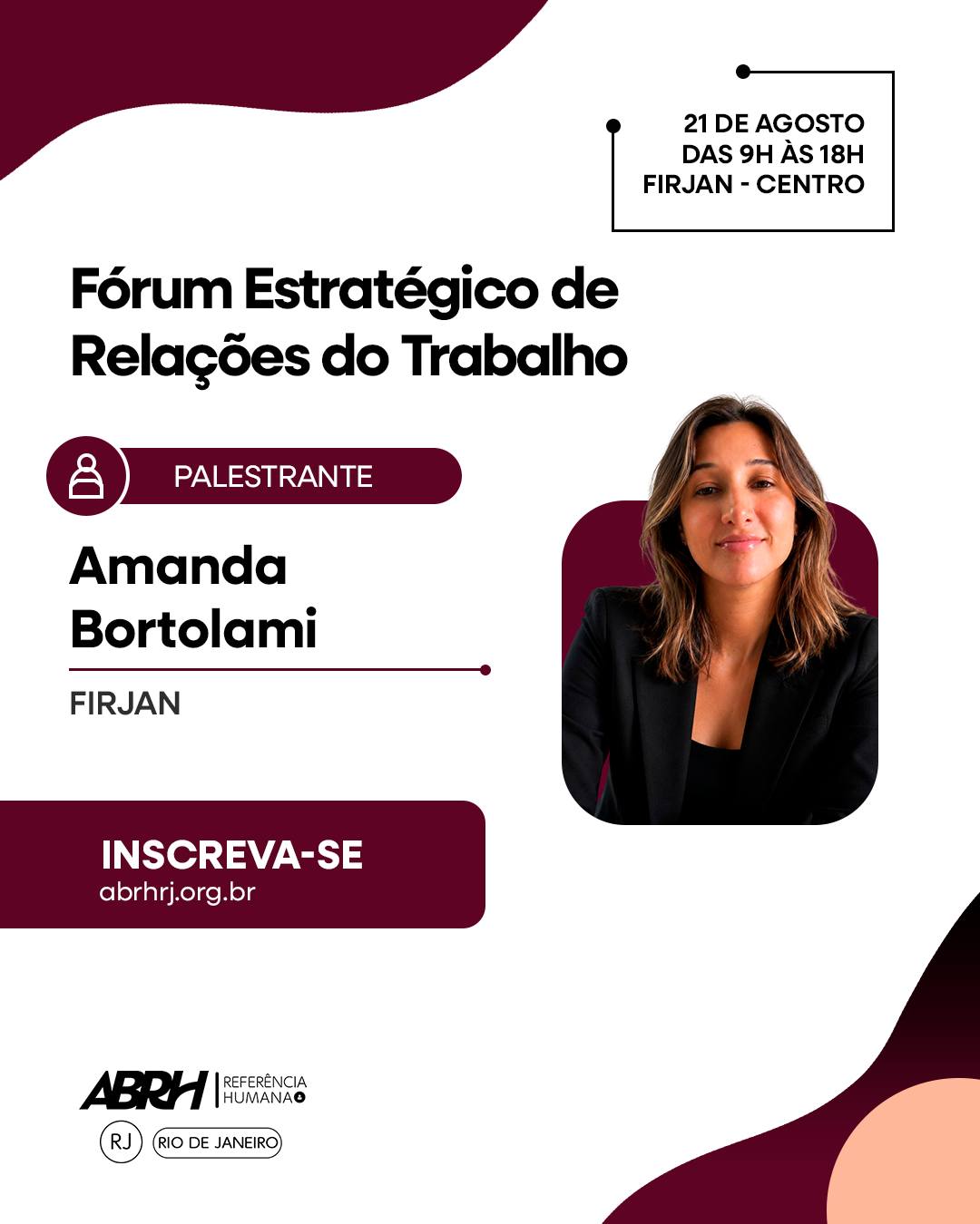 Conheça parte do time de palestrantes do Fórum Estratégico de Relações do Trabalho.
Estamos reunindo especialistas que são referência em suas áreas para promover um dia de debates, análises e troca de experiências sobre os principais desafios das relações do trabalho.
Nesta publicação, você conhece alguns dos profissionais que estarão conosco no dia 21 de agosto, compartilhando conhecimento e perspectivas que fazem a diferença para líderes, gestores e profissionais de RH.
Em breve, apresentaremos mais especialistas que completam essa programação.
📅 21 de agosto
⏰ 9h às 18h
📍 Firjan – Centro
Garanta sua inscrição em abrhrj.org.br.
#ABRHRJ #RelaçõesDoTrabalho #GestãoDePessoas #RH #DireitoDoTrabalho #FórumEstratégico #ReferênciaHumana
📅 21 de agosto
⏰ 9h às 18h
📍 Firjan – Centro
Confira o carrossel, conheça todos os palestrantes e faça sua inscrição em abrhrj.org.br.
#ABRHRJ #RelaçõesDoTrabalho #GestãoDePessoas #RH #DireitoDoTrabalho #FórumEstratégico #Liderança #ReferênciaHumana