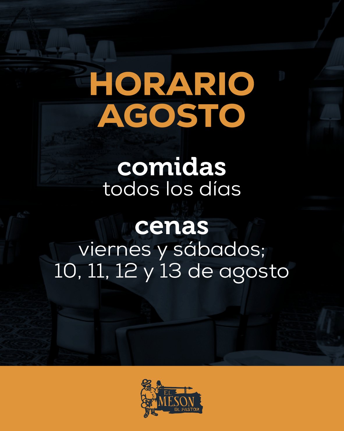 🌞 Horario de agosto en Mesón del Pastor
⟞ Durante todo el mes os esperamos con servicio de comidas todos los días y cenas los viernes y sábados.
🌙🆕 Además, con motivo del eclipse, abriremos de manera excepcional del 10 al 13 de agosto, para el servicio de cenas.
Disfruta de Morella y completa la experiencia alrededor de nuestra mesa.
📞 Reserva con antelación y ven a saborear la gastronomía de Els Ports.
#elsports #mesondelpastor #eclipse #agosto
