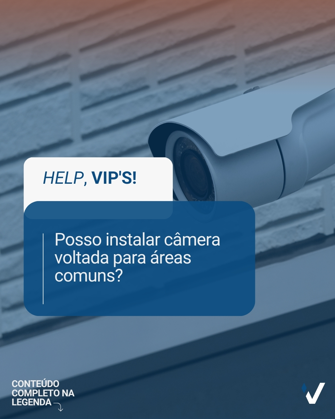 A tecnologia pode aumentar a segurança, mas também precisa respeitar os direitos de todos os moradores.
Antes de instalar câmeras particulares, verifique as regras do condomínio e a legislação aplicável. Uma orientação preventiva evita problemas futuros e garante uma convivência mais harmoniosa.
VIP’S
Porque viver bem,
começa com uma
boa gestão.
#SegurançaCondominial #LGPD #Condomínio #Síndico #VIPSCondomínios
