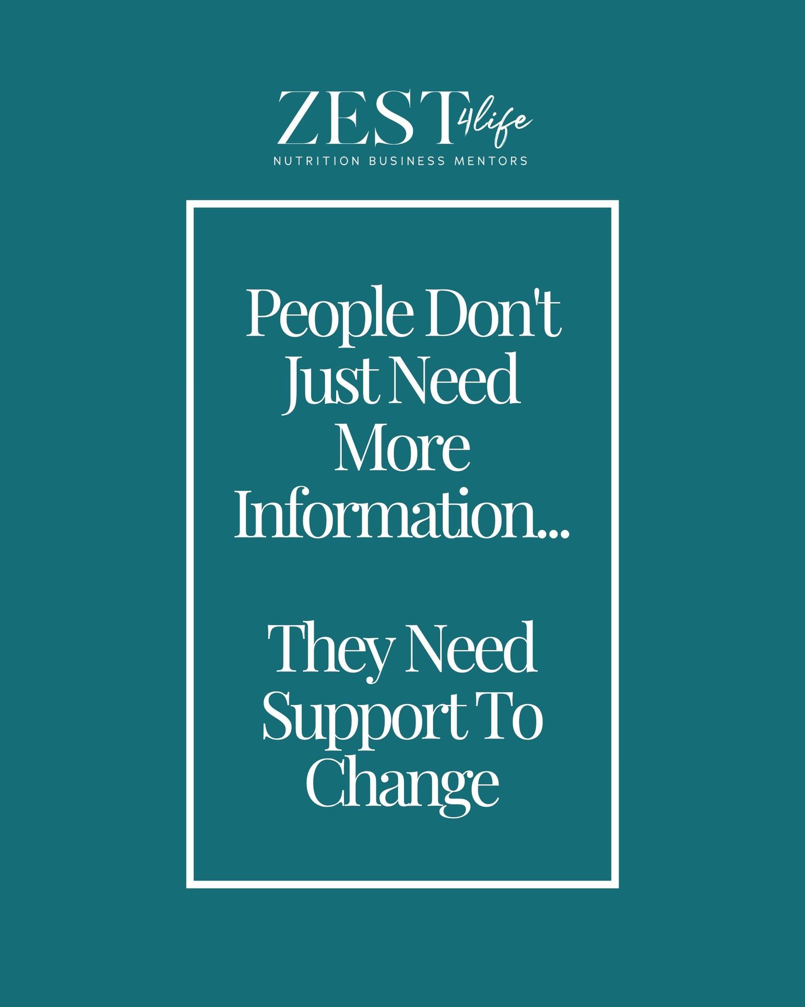Most clients don't need another list of foods to eat.
They already know vegetables are good for them.
They already know they should drink more water.
They already know they need to exercise.
So why is change still so difficult?
Because knowledge alone rarely changes behaviour.
Health coaching helps clients turn good intentions into consistent action by building confidence, accountability and sustainable habits.
That's where lasting change begins.