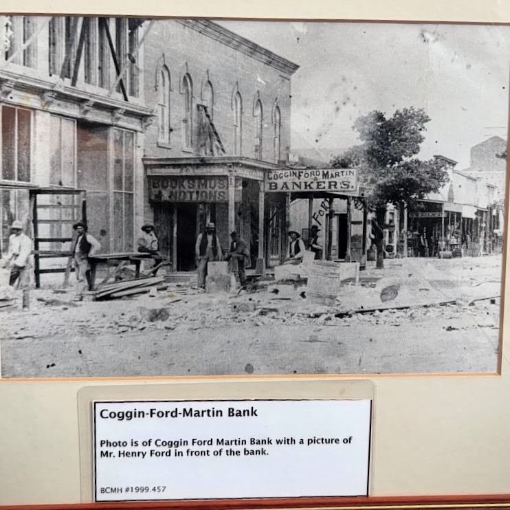 BROWNWOOD, THEN
Long before modern banks, ATMs, and online banking, Brownwood's financial business was conducted right here. This photograph shows the Coggin-Ford-Martin Bank, photographed around the 1890s.
Look closely at the photograph. The building, the people, the clothing, the street—there's a lot to notice when you take a moment to look at Brownwood as it appeared more than 130 years ago.
What catches your eye first? 🔍 And if you recognize this location, do you know what stands here today?
We'd love to hear what you see in this glimpse of Brownwood's early days.
#whenthewestwaswild #browncountymuseumofhistory