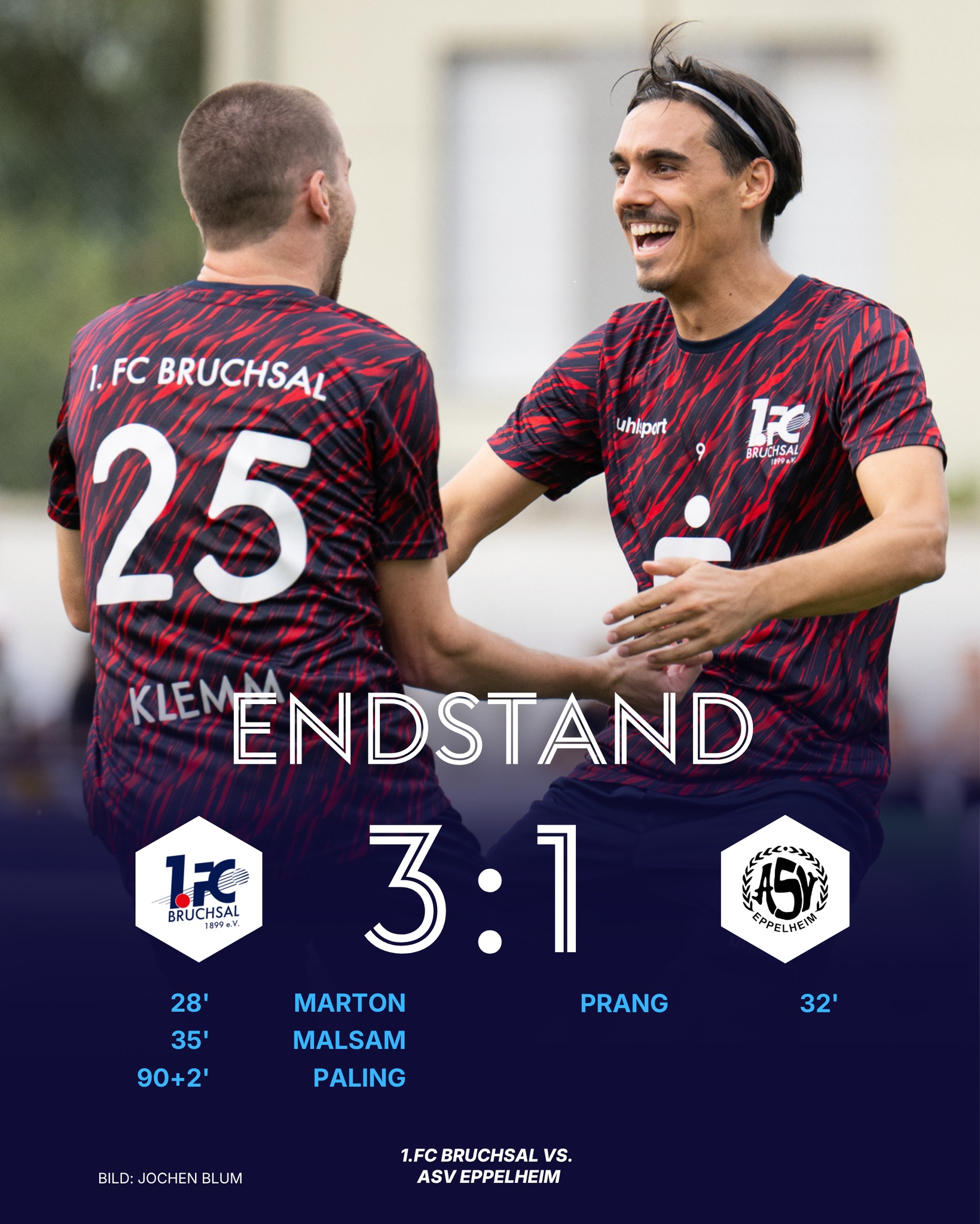 Der perfekte Start in die neue Verbandsliga-Saison! 💙🤍❤️
Mit einem verdienten 3:1-Erfolg gegen Aufsteiger ASV Eppelheim feiert der 1. FC Bruchsal die ersten drei Punkte der neuen Spielzeit. 💪
Der Spielbericht jetzt über den Link in der Story! 📰
https://www.fcbruchsal.de/aktuelles/news/gelungener-ligaauftakt%3A-bruchsal-startet-mit-3%3A1-heimsieg-gegen-den-asv-eppelheim