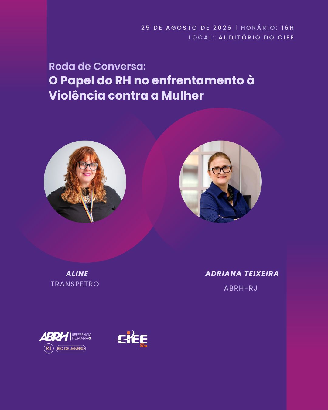 Mais duas profissionais que chegam para fortalecer um debate que precisa continuar acontecendo. 💜
Aline, da Transpetro, e Adriana Teixeira, da ABRH-RJ, também estarão conosco na roda de conversa “O Papel do RH no enfrentamento à violência contra a Mulher”, contribuindo com diferentes perspectivas e experiências para uma discussão necessária sobre o papel das organizações na prevenção, no acolhimento e no enfrentamento à violência contra a mulher.
E o interesse por esse encontro já mostrou a força desse tema: INGRESSOS ESGOTADOS!✨
Celebramos a participação de cada facilitadora e, principalmente, a oportunidade de reunir profissionais para ampliar conhecimentos, provocar reflexões e construir caminhos mais responsáveis dentro e fora das organizações.
A ABRH-RJ segue criando espaços para colocar em pauta temas relevantes para o mundo do trabalho e para a sociedade.
E se você não conseguiu participar desta vez, fique de olho nas nossas redes. Vem muito mais por aí! 👀
#ABRHRJ #GestãoDePessoas #RH #ViolênciaContraAMulher #Mulheres #DiversidadeEInclusão #AmbienteDeTrabalho #Conhecimento #Reflexão