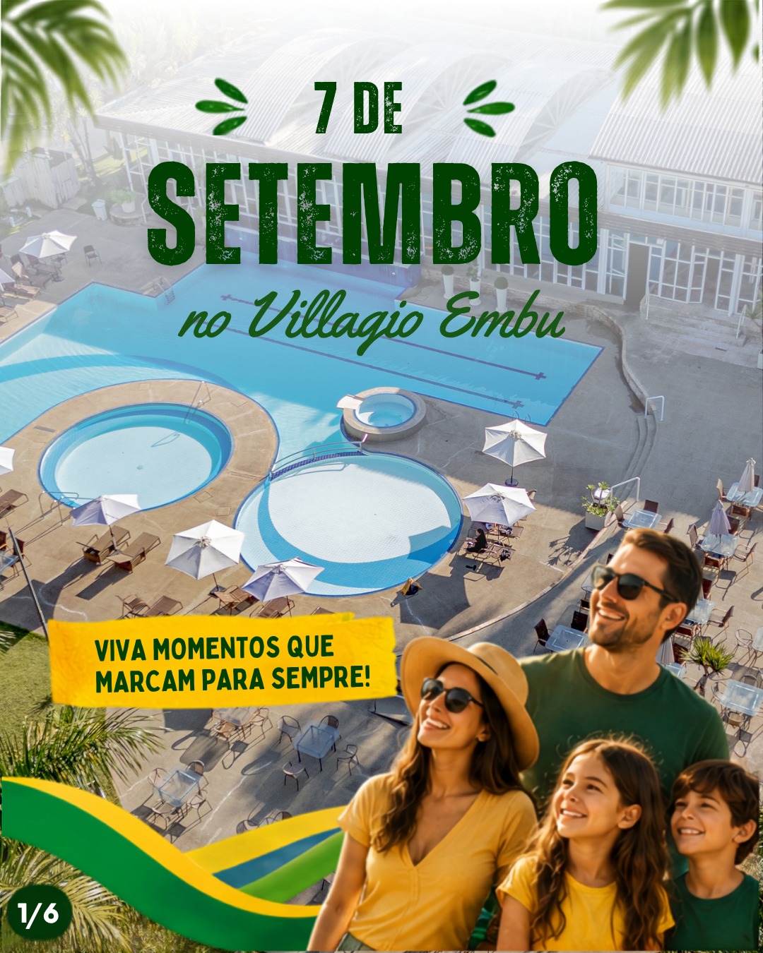 7 DE SETEMBRO NO VILLAGIO EMBU
Um feriado pensado para toda a família, com uma programação especial que combina lazer, natureza, diversão e experiências que tornam a hospedagem ainda mais memorável.
Durante o feriado, você poderá aproveitar:
• Caminhadas e experiências em meio à natureza
• Atividades esportivas e recreativas
• Oficinas e brincadeiras para toda a família
• Experiência com Fósseis
• Espetáculo Mundo Animal
• Momentos especiais de integração entre crianças e adultos
As atrações especiais serão realizadas em parceria com a @buriki.educacional, trazendo experiências educativas, interativas e muita diversão para toda a família.
Prepare a mala para viver o feriado com a gente. Roupas confortáveis, tênis, roupa de banho, boné ou chapéu, garrafinha de água e, para algumas aventuras, uma lanterna podem fazer parte da experiência.
7 de Setembro no Villagio Embu.
Um feriado para aproveitar, explorar e criar novas memórias em família.
#VillagioEmbu #7DeSetembro #FeriadoEmFamilia #EmbuDasArtes #ResortEmFamilia #Buriki #MundoAnimal