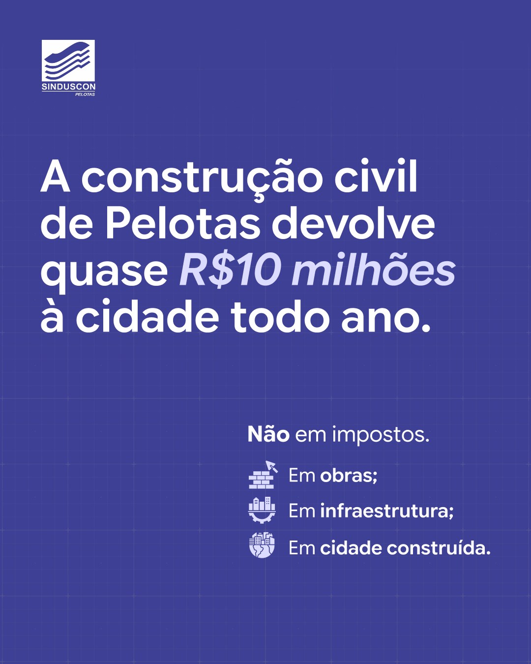 Existe um retorno direto que o setor da construção civil faz ao município de Pelotas — e que raramente aparece nas conversas sobre o setor. São quase R$ 10 milhões anuais em contrapartidas: pavimentação de ruas, construção de praças, calçadas, infraestrutura de bairros.
Obras que ficam na cidade, independentemente do empreendimento que as originou. Em dez anos, a estimativa chega a R$ 80–100 milhões retornados ao município — só pelas empresas associadas ao Sinduscon/Pelotas.
A construção civil não apenas constrói imóveis. Constrói Pelotas.
#SindusconPelotas #ConstruçãoCivil #pelotas
#infraestruturaurbana