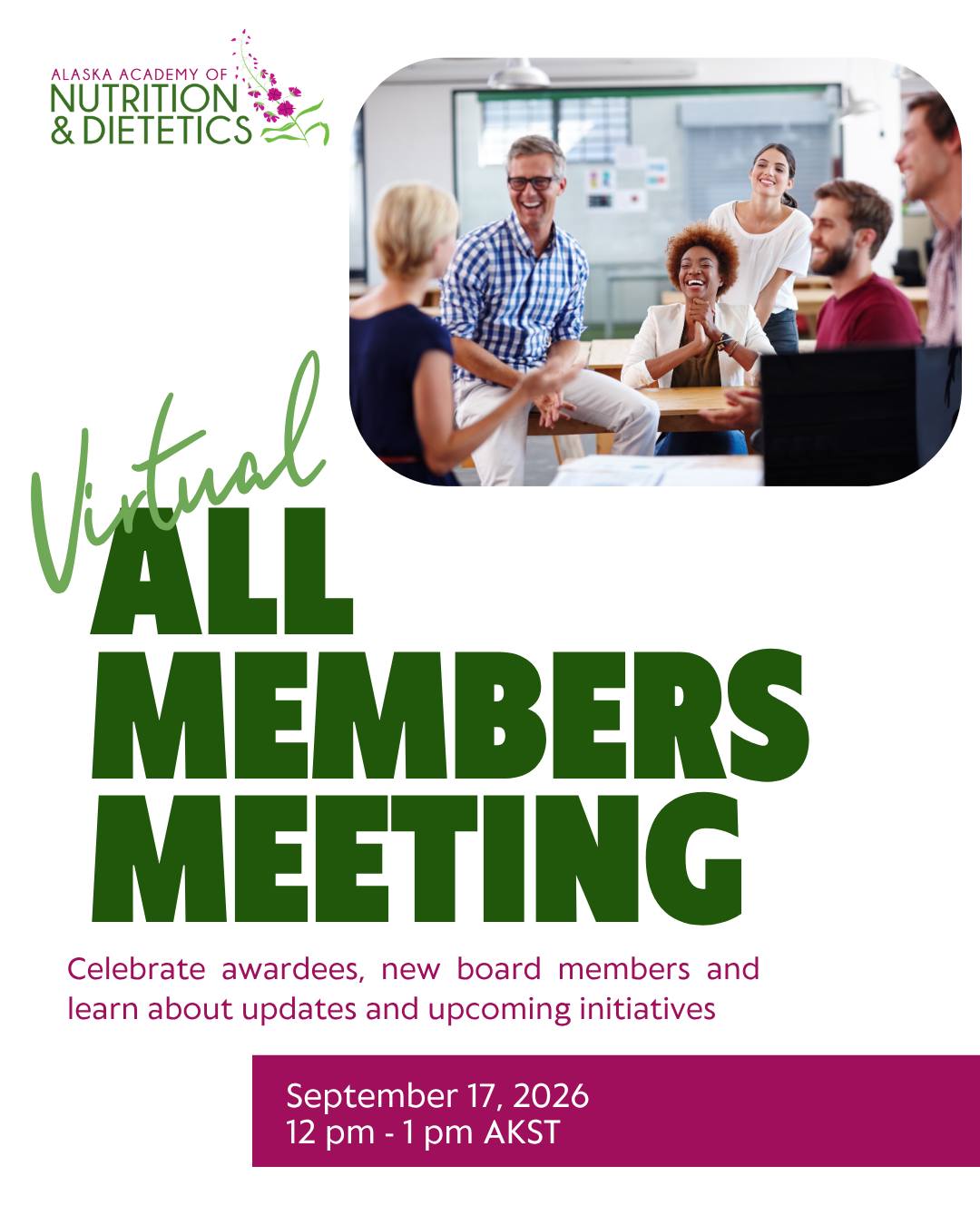 Reconnect with your Academy! Meet the new Board, explore our strategic plan, member benefits, opportunities, and ways to get involved.
Join us for our All Members Meeting to reconnect with the Alaska Academy and learn what's ahead. Meet our newly structured Board of Directors, hear about our strategic plan and legislative updates, explore member benefits, and discover opportunities to get involved through committees, leadership, and volunteer service.
We'll also recognize member achievements, share award nomination information, preview our upcoming Summit, and launch our Call for Speakers. Whether you're a new or longtime member, this meeting is the perfect opportunity to stay informed, engaged, and connected.
Register today at the link in bio.