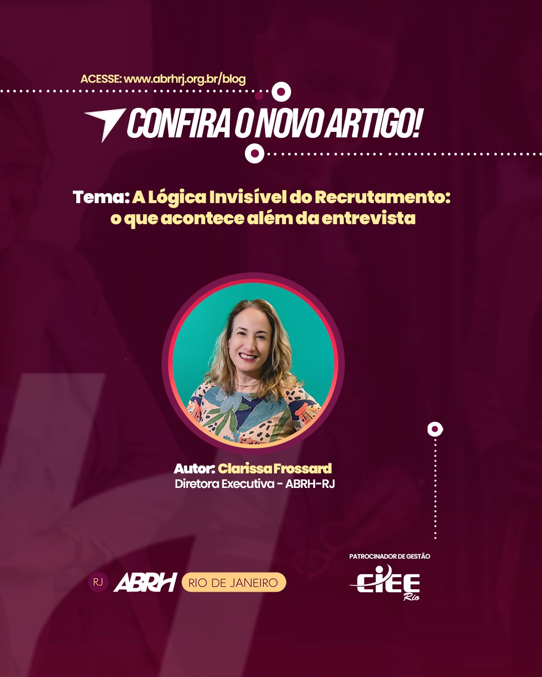 A lógica invisível do recrutamento vai muito além da entrevista.
Currículos, testes e entrevistas são apenas a parte visível de um processo que envolve muito mais: necessidades do negócio, cultura organizacional, liderança, orçamento, diversidade, riscos e os desafios que a organização enfrentará no futuro.
No novo artigo da ABRH-RJ, Clarissa Frossard, Diretora Executiva da ABRH-RJ, propõe um olhar mais estratégico e humano sobre o recrutamento — e mostra por que uma contratação não depende apenas de quem tem o melhor currículo, mas do melhor alinhamento entre pessoas, oportunidades e contextos.
Em um mercado marcado pela escassez de talentos e pelo avanço da tecnologia e da inteligência artificial, como equilibrar eficiência, estratégia, ética e sensibilidade?
📖 Leia o artigo completo e descubra o que acontece por trás da parte visível do recrutamento.
🔗 Acesse pelo link da bio.
#ABRHRJ #RecursosHumanos #RecrutamentoESeleção #GestãoDePessoas #Talentos #Liderança #DiversidadeEInclusão #RHestratégico