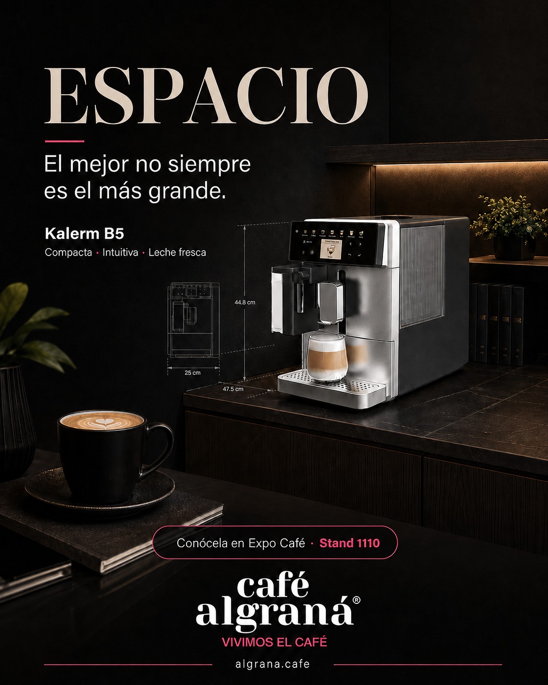 Pequeño en espacio. Grande en intención. ☕
La B5 encuentra su lugar donde todo tiene que funcionar bien y verse bien.
Ven a conocerla en Expo Café 2026 · Stand 1110
📲 algrana.cafe
#KalermB5 #CaféAlgraná #ExpoCafé2026