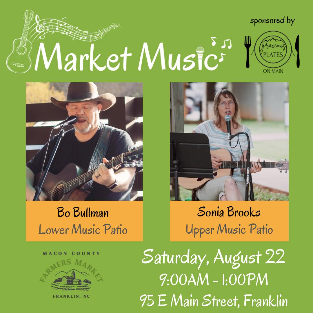 ๐ถ Come join us today for great entertainment while you browse more than 40 local vendors โ๏ธ๐
9:00AM - 1:00PM
Town Hall
95 E Main Street, Franklin
Market Music is sponsored by Gracious Plates on Main - the best farm to table dining experience in Western North Carolina ๐ฝ๏ธ๐
.
.
.
#farmersmarketfranklinnc #wncfarmtotable #appalachianproduce #appalachianfarm #maconcountyfarmersmarket #franklinncchamber #franklinnc #franklinncfarmersmarket #experiencefranklinnca
