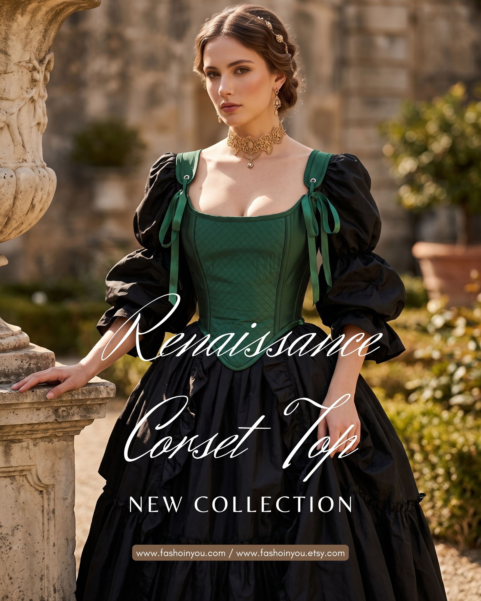 Introducing our new Renaissance Corset Top in rich emerald green - steel boned, diamond quilted, and finished with delicate satin ribbon straps for that effortlessly regal silhouette. Pair it with your favourite skirt or layer it over a blouse for an everyday touch of old-world glamour.
Whether you're dressing for a Renaissance faire, a photoshoot, or just want to feel like main character energy every day - this one's for you. ✨
🛍️ Shop now - link in bio
🌐 www.fashoinyou.com
🧵 www.fashoinyou.etsy.com
#RenaissanceCorset #CorsetTop #SteelBonedCorset #GothicFashion #AlternativeFashion #CorsetCore #EmeraldGreen #WaistTrainer #FashoinYou #NewArrival #CorsetStyle #RenFaireFashion #DarkAcademia #VintageInspired #CottagecoreGoth