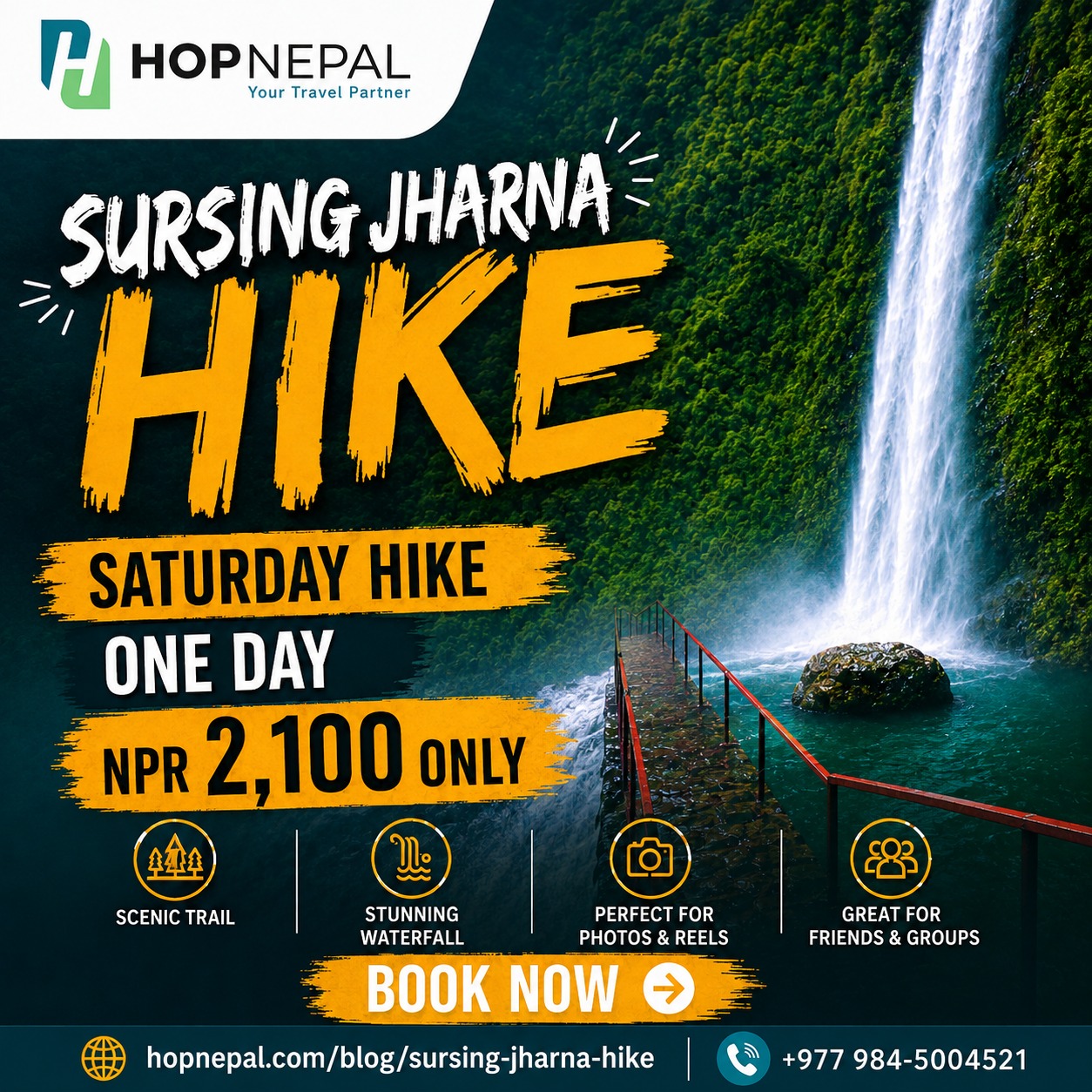 💦 Sursing Jharna Hike – Saturday Departure! 🥾🌿
Escape the city and enjoy a refreshing one-day adventure to the beautiful Sursing Jharna