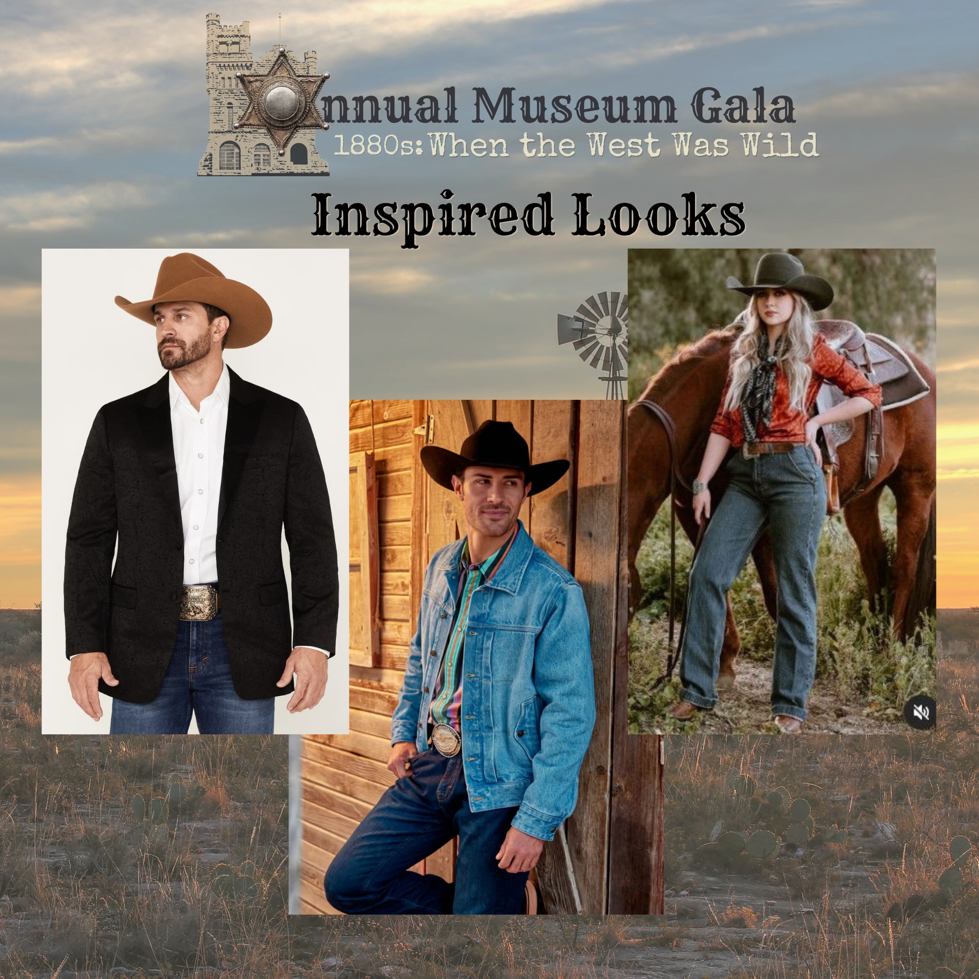Not sure what to wear to the gala?
For our “When the West Was Wild” Gala, guests are welcome to dress the part with:
🤎 1880s Western Wear - Think cowboys, cowgirls, saloon style, and frontier fashion!
🤎 Modern Western Wear - Boots, hats, denim, and your favorite Western flair.
🤎 Business Casual - Prefer a more traditional look? That works, too!
There’s no need to go all-out—we just want you to come ready for a night of history, entertainment, and a little Wild West fun!
A quick event reminder: For the safety and comfort of all our guests, firearms are not permitted inside the event center, regardless of costume or historical attire.
So please leave the six-shooter at home, grab your boots (or your dress shoes!), and get ready for a night to remember!
🌵 September 12 | “When the West Was Wild” Gala
We’ll see you there!