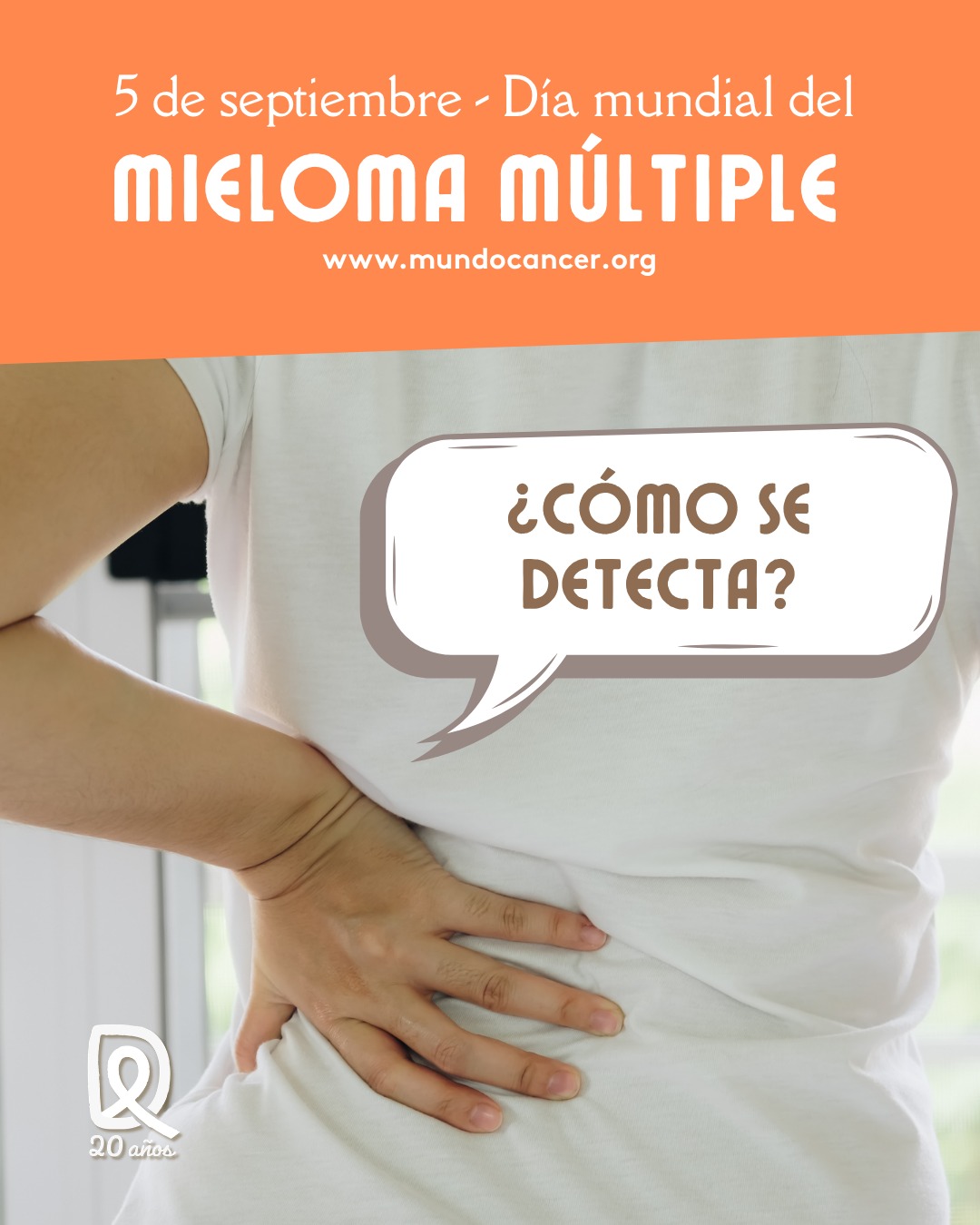 🗓️ 5 de Septiembre | Día Mundial del Mieloma Múltiple
El mieloma múltiple es un cáncer hematológico que afecta a las células plasmáticas en la médula ósea, comprometiendo la salud ósea y el sistema inmunológico.
Por eso, conocer los síntomas y lograr un diagnóstico temprano es fundamental para mejorar el pronóstico y la calidad de vida.
👉 ¿Cómo se detecta?
🩸 Análisis de sangre y orina: evaluación de proteínas anormales.
🦴 Estudios de imagen: tomografías y resonancias para vigilar la salud ósea.
🔬 Biopsia de médula ósea: confirmación y examen del tejido.
Acompañamos a los pacientes, sus familias y cuidadores brindando información confiable para actuar a tiempo. ❤️
🌐 Lee la nota completa en nuestro sitio web: https://mundocancer.org/mieloma-multiple/
#diamundialdelmielomamultiple #mielomamultiple #mundocancer #saludhematologica #oncologia #pacientesdecancer #diagnosticoprecoz
@vickyvieltemperley Vicky Viel
@dondequieroestar.lp Fundación Donde Quiero Estar Réplica Pinamar @dondequieroestarlobos @cassanobeatriz @25dondeqe @marcelagamarra.coach @arturolodetti @nora.lopez.reflexologiaclinica @milangapaya @losgandulfis César Aguirre Ayrault @dondequieroestarpinamar
