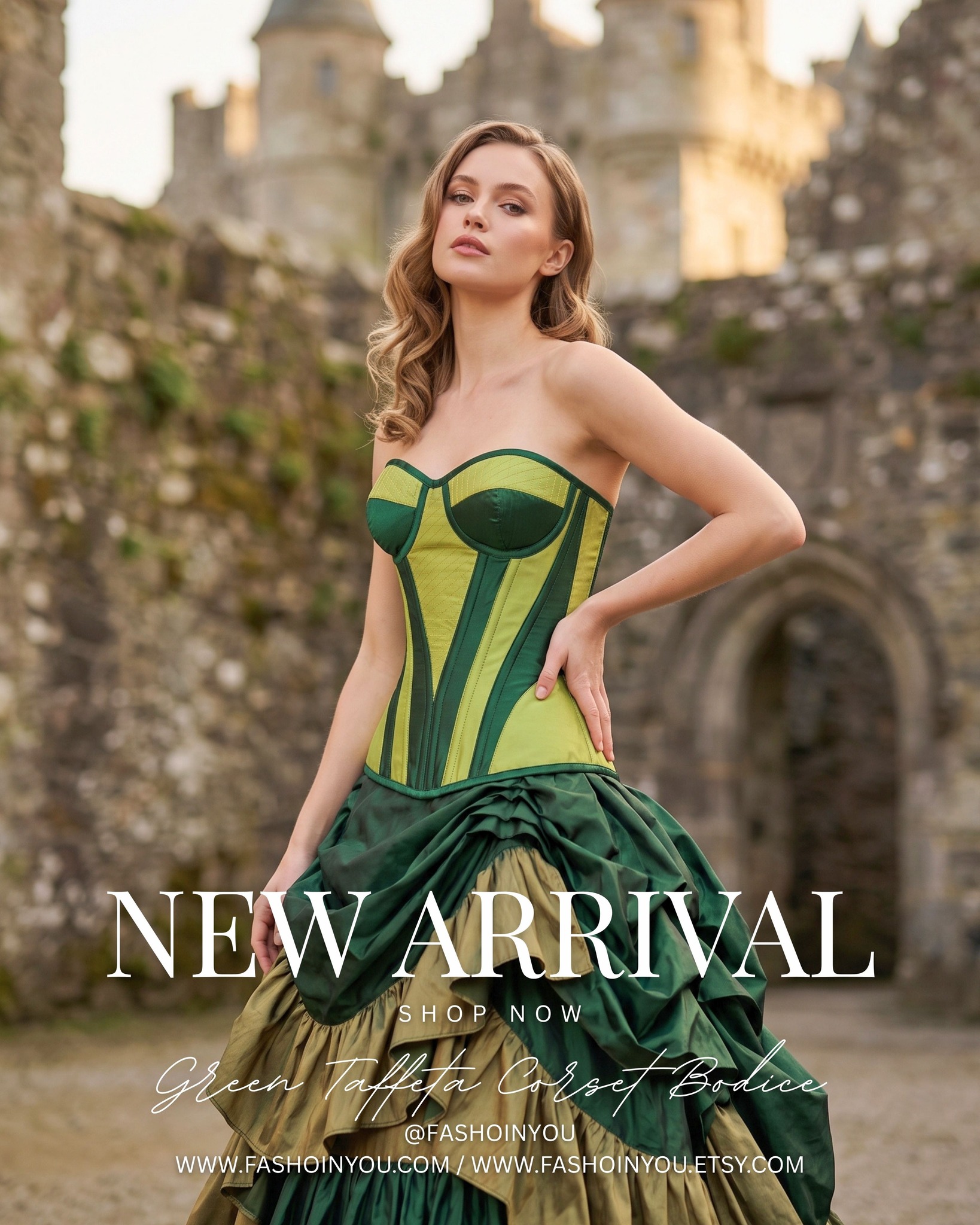 She belongs in a castle courtyard, not your closet 🏰🍃
Introducing our Green Taffeta Corset Bodice - diamond quilted cups, sweetheart neckline, and a silhouette built to turn every room into a set piece. New arrival, limited pieces made to order.
Custom sizing available S–8XL. Shop the link in bio 💚
#newarrival #corsetbodice #renaissancecorset #gothicfashion #fairycoreaesthetic