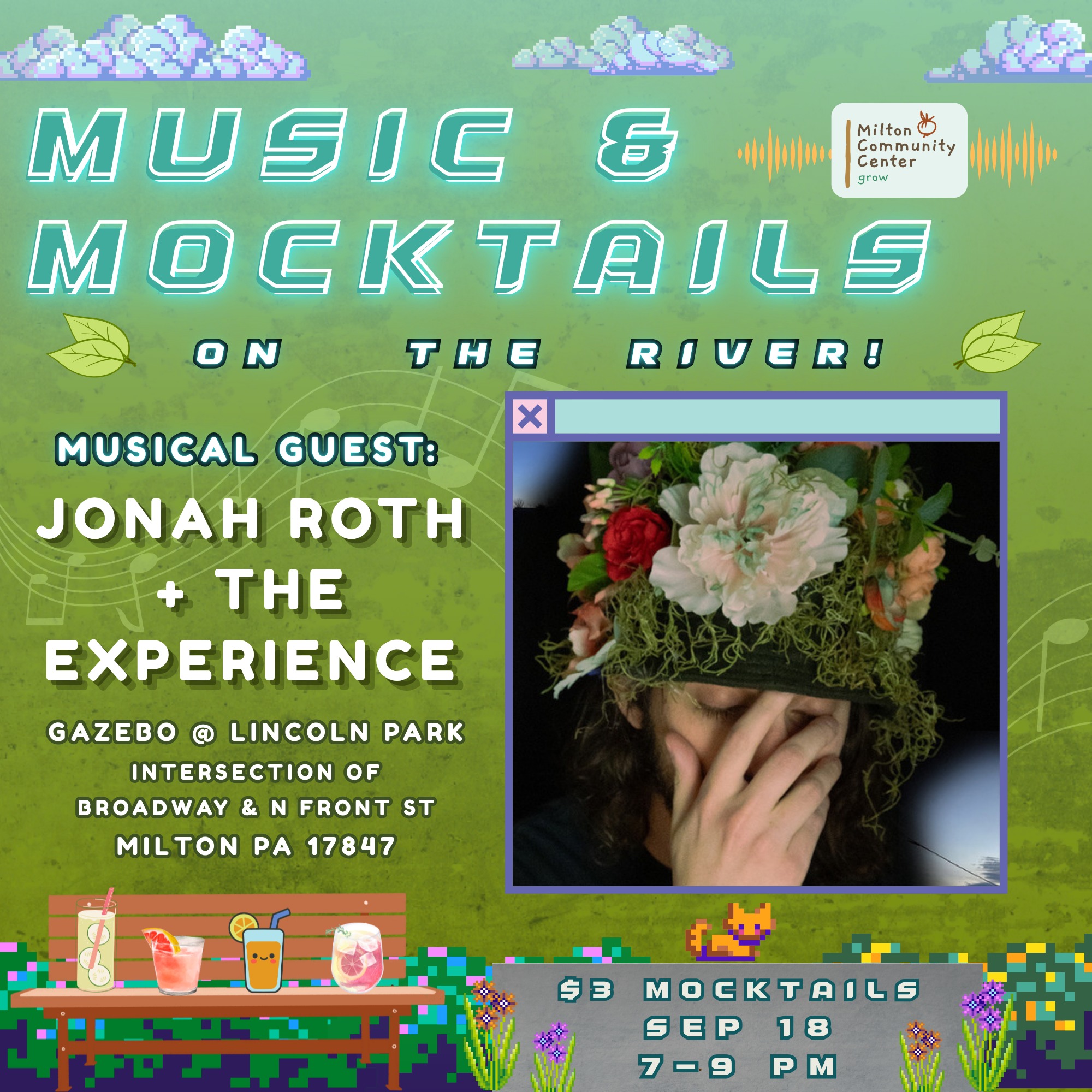 πΆπΉ ONE WEEK AWAY! πΏ
Music & Mocktails on the River is happening next Friday! Join us for a relaxing evening at the Gazebo in Lincoln Park featuring live music by Jonah Roth + The Experience. πΈ
Bring a lawn chair, grab a friend, and enjoy great music, riverside views, and delicious handcrafted mocktails available for purchase!
π
Friday, September 18
β° 7:00β9:00 PM
π Gazebo at Lincoln Park, Milton
Come unwind, enjoy an alcohol-free night out, and celebrate the community with us! π
#MusicAndMocktails #MiltonPA #LiveMusic #CommunityEvents #MocktailNight #ExploreMilton #SupportLocal #SusquehannaRiver