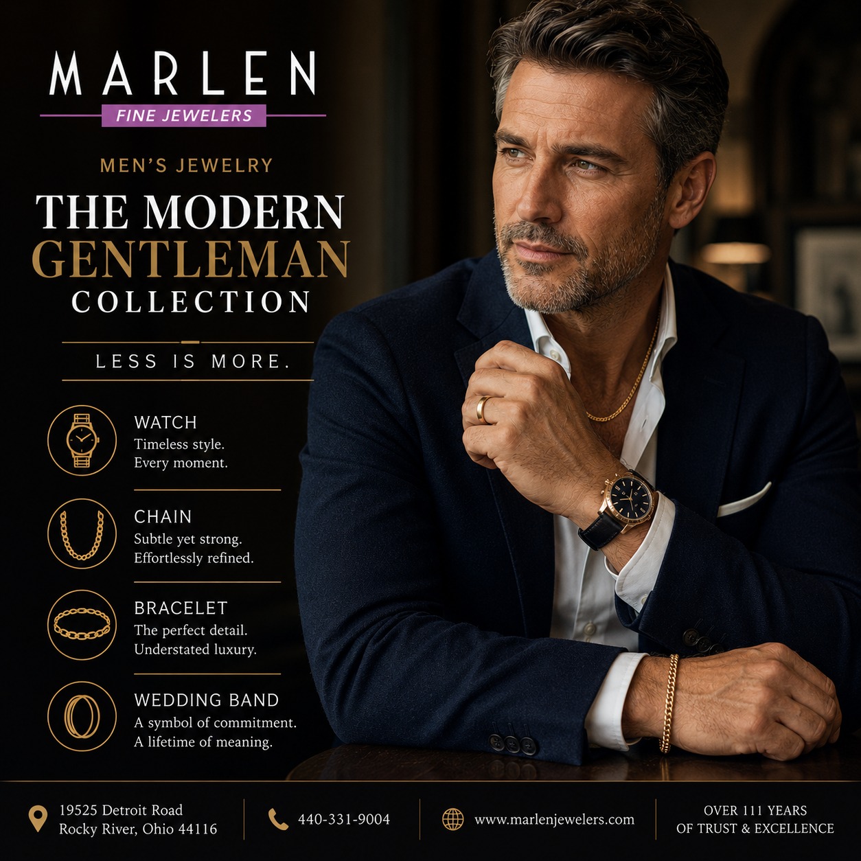β Style isnβt about wearing more. Itβs about choosing better.
The right details can say everything without saying a word. From a timeless watch and refined chain to a classic bracelet or meaningful wedding band, menβs jewelry is all about pieces that feel effortless, confident, and distinctly your own. π€β¨
Whether you're upgrading your everyday style, celebrating a milestone, or searching for a gift heβll actually want to wear, Marlen Jewelers can help you find the right piece.
π Shopping for himβor gentlemen, shopping for yourself? Stop in and discover menβs jewelry designed to be worn today and treasured for years to come.
π Marlen Jewelers
19525 Detroit Road, Rocky River, Ohio 44116
π 440-331-9004
π www.marlenjewelers.com
#MarlenJewelers #MensJewelry #MensStyle #MensFashion #MensAccessories #FineJewelry #LuxuryJewelry #MensWatches #GoldChain #MensBracelet #WeddingBands #MensWeddingBands #JewelryForMen #GiftForHim #LuxuryStyle #TimelessStyle #ModernGentleman #RockyRiver #RockyRiverOhio #ClevelandJeweler #ClevelandStyle #ClevelandOhio #ShopLocalCleveland #ShopLocalOhio