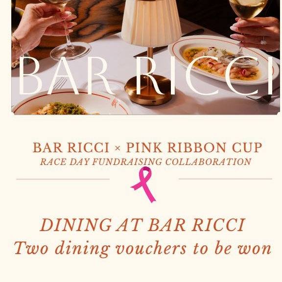 🍷✨ THANK YOU, BAR RICCI ✨🍷
A huge thank you to Bar Ricci for generously donating two $500 dining vouchers to the Pink Ribbon Cup Raceday.
Two very lucky winners will enjoy an incredible dining experience at one of Main Beach's most celebrated restaurants, known for its exceptional cuisine, beautiful setting and warm hospitality.
We are so grateful to the Bar Ricci team for their support of breast cancer research and for helping make this year's event even more special. 💗
#barricci.mainbeach #PinkRibbonCup #MainBeach #GoldCoastDining #barricci