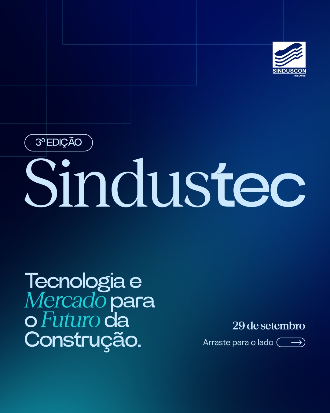 O III SINDUSTEC acontece no dia 29 de setembro em Pelotas, e a programação está construída para quem toma decisões e quer estar na linha de frente das transformações do setor.
7 horas de conteúdo estratégico, palestrantes nacionais e networking qualificado com cerca de 350 participantes.
Garanta a sua vaga.
#SINDUSTEC2026 #SindusconPelotas #construçãocivil #Pelotas