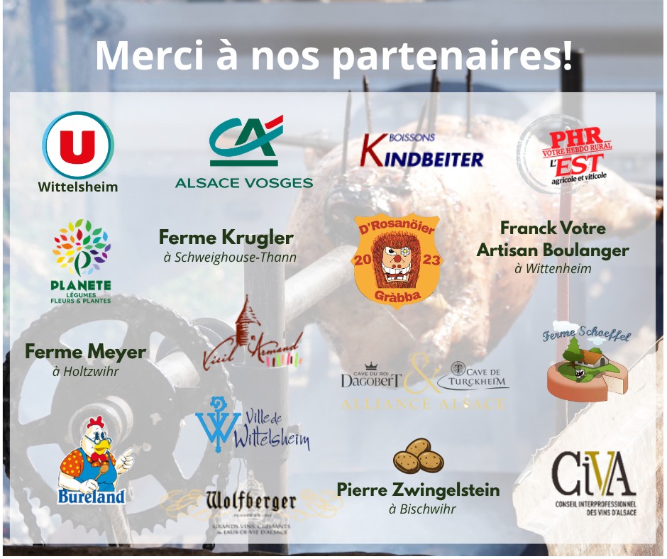 Méchoui de la Solidarité 2026
Afdi Alsace remercie sincèrement les 41 bénévoles, ainsi que les organismes et particuliers qui ont apporté leur soutien précieux pour le Méchoui de la Solidarité du 30 août dernier 🎉:
Super U Wittelsheim , Crédit Agricole Alsace Vosges , Boissons Kindbeiter, L’Est agricole et viticole - Le Paysan du Haut-Rhin , Planete Légumes Fleurs et Plantes , Ferme Krugler, Franck Votre Artisan Boulanger , Ferme Meyer - Holtzwihr , La Cave du Vieil Armand , Pierre Zwingelstein, Ferme Schoeffel-Pierrel / fromages,Wolfberger , CIVA , @drosanoier.grabba , Cave de Turckheim, Mairie de Wittelsheim, Bureland
Un grand merci également aux organismes qui nous remis des lots pour la tombola, votre soutien a grandement contribué à la réussite de cet événement🌞 :
Jeunes Agriculteurs du Bas-Rhin , Coopérative Agricole de Céréales CAC68 , Ville D' Ensisheim , Ferme auberge du Hinteralfeld , Ferme Pflieger , @jardineries.treflevert , Ferme Kessler , Alsace Lait , JouéClub Kingersheim , Technique Agricole de Berrwiller, Groupama Grand Est , Matériel Agricole Freudenreich , @moulinpeterschmitt , Caisses d'Assurance-Accidents Agricoles d'Alsace , Domaine de l'Ecole - EPL Les Sillons de Haute Alsace , Prolians Schmerber Colmar, BigMat Rouffach, @citedutrain , @musee.electropolis , @ecomusee_alsace , @museepotasse , @museedelautomobile , @wallpapermuseumfrance
#Méchoui#solidarité #Merci#bénévoles #Partenaires