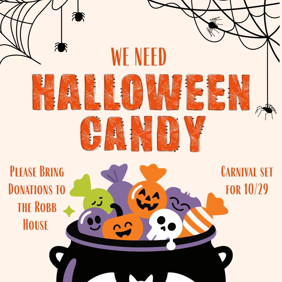 Our annual Halloween Carnival will take place on Thursday, October 29th in coordination with the Town of St. Francisville Trick-or-Treating. We are now accepting donations of Halloween candy for carnival prizes.
Stay tuned in coming weeks about more ways you can donate and serve to help make this year’s carnival awesome!