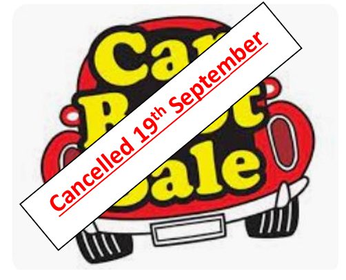 Please be advised, that due to the amount of rain and surface conditions, the car-boot sale scheduled for Saturday 19th September has been cancelled. Our apologies for any inconvenience this may cause.