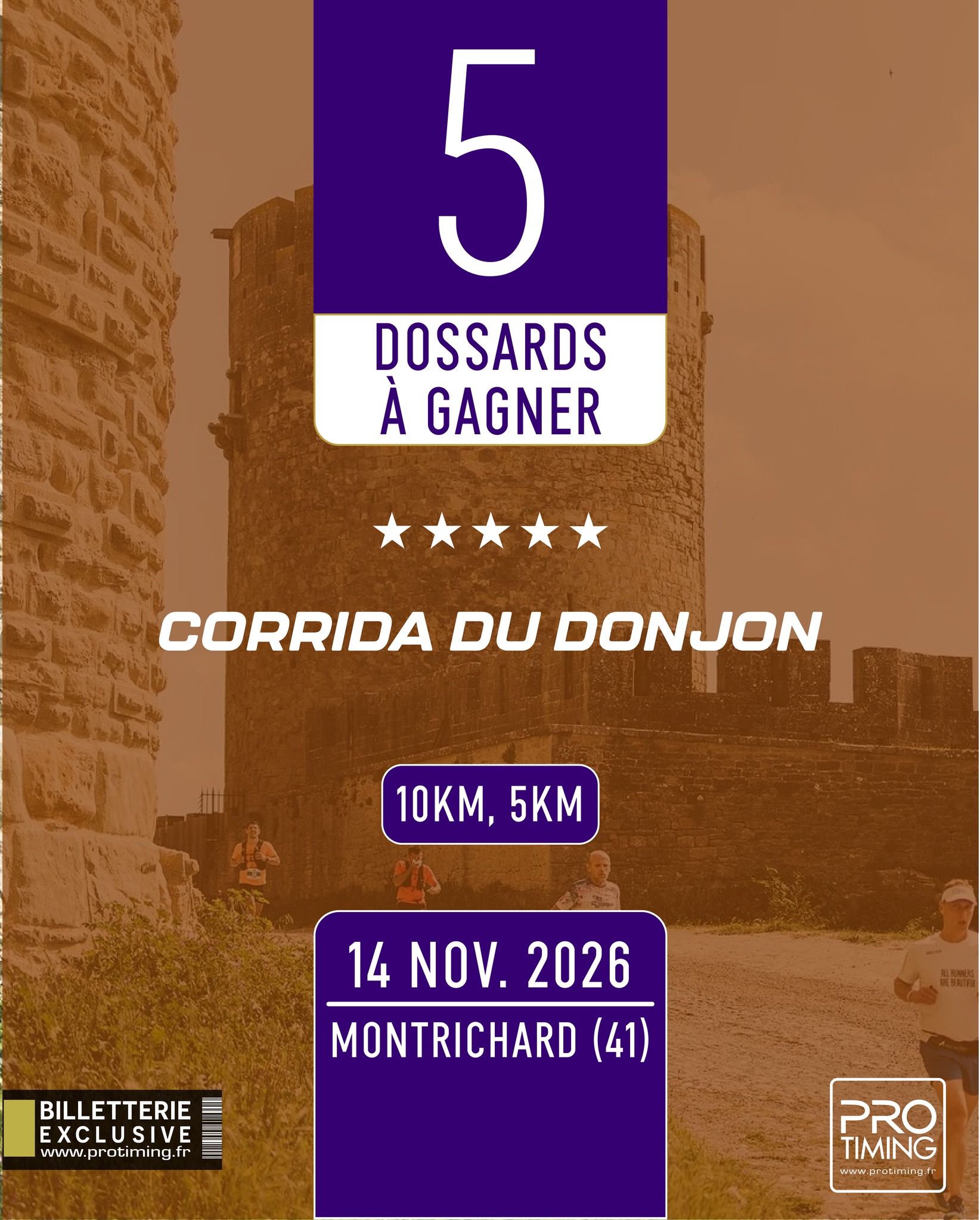 🎁 JEU CONCOURS – Corrida du Donjon 🏃♀️🏃♂️🔥
Envie de relever un nouveau défi dans une ambiance sportive et festive ? On te fait gagner des dossa
