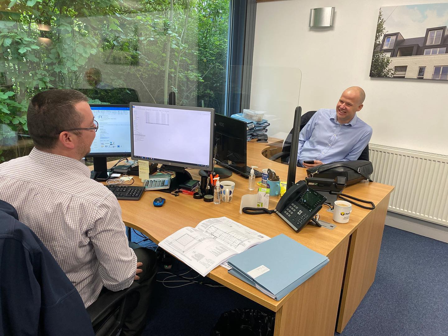 One of the ways we have been working around COVID-19 in the office is using transparent screens to keep the workplace safe!